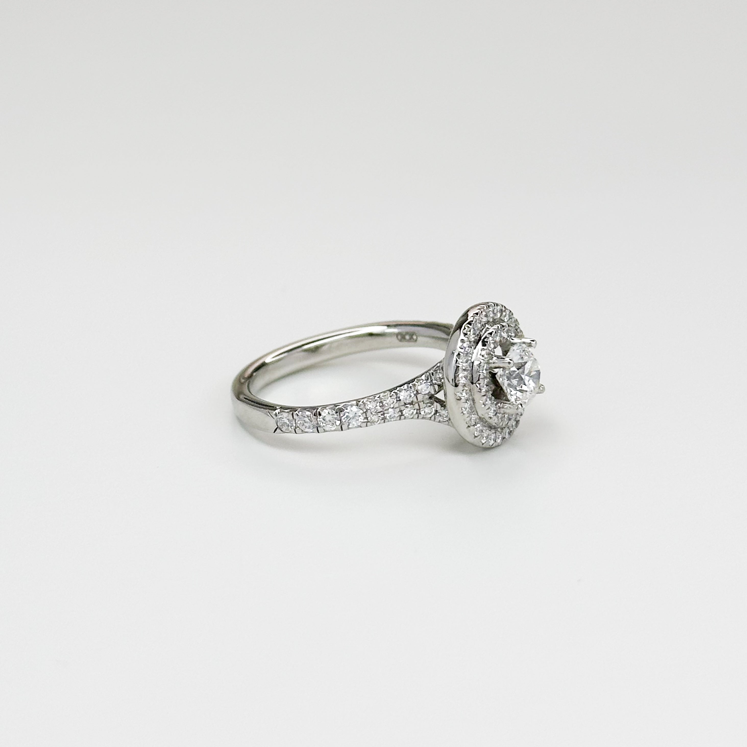 0.51ct GIA Diamond Ring with Double Diamond Halo