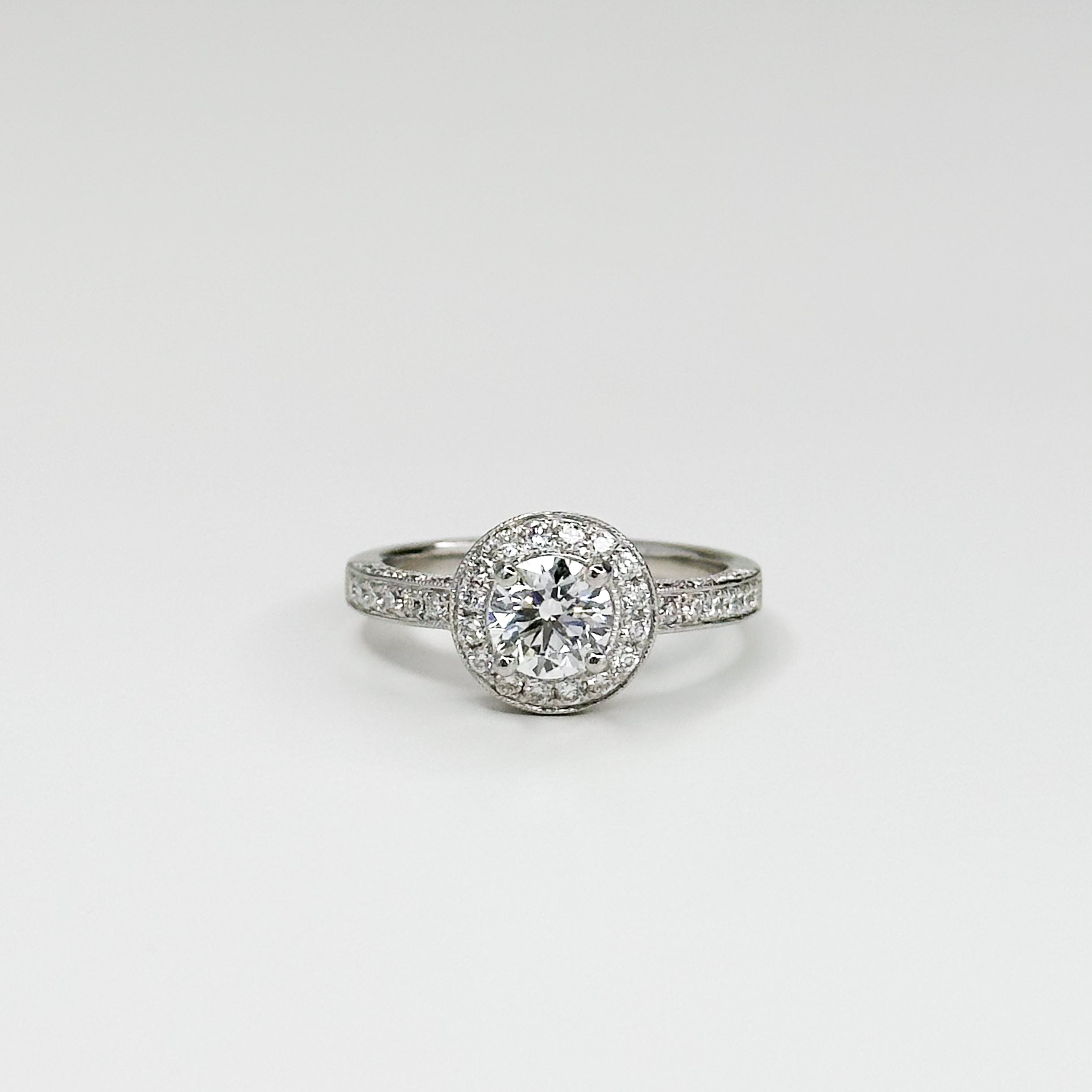 0.76ct GIA Diamond Ring with Diamond Halo