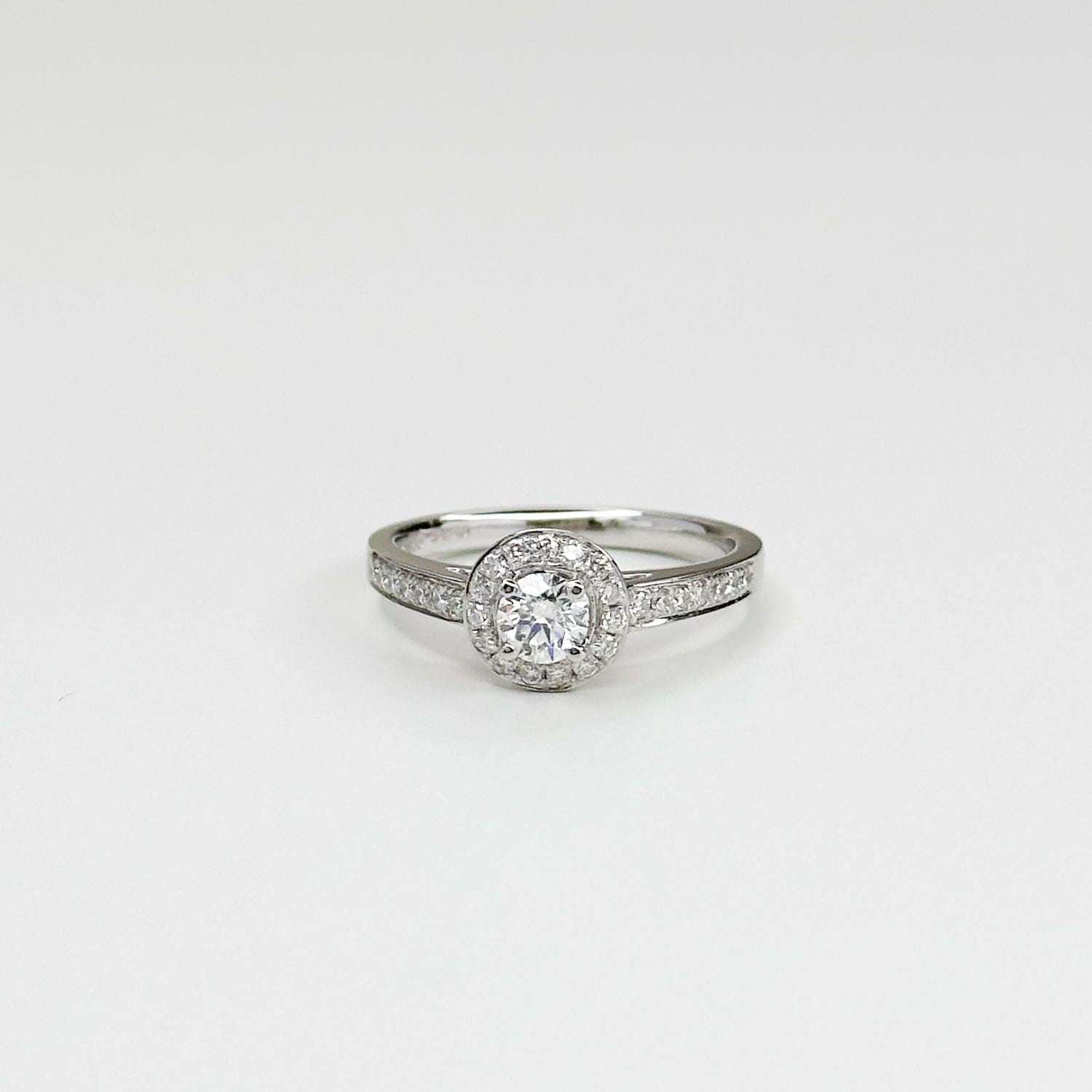0.31ct GIA Diamond Ring with Diamond Halo