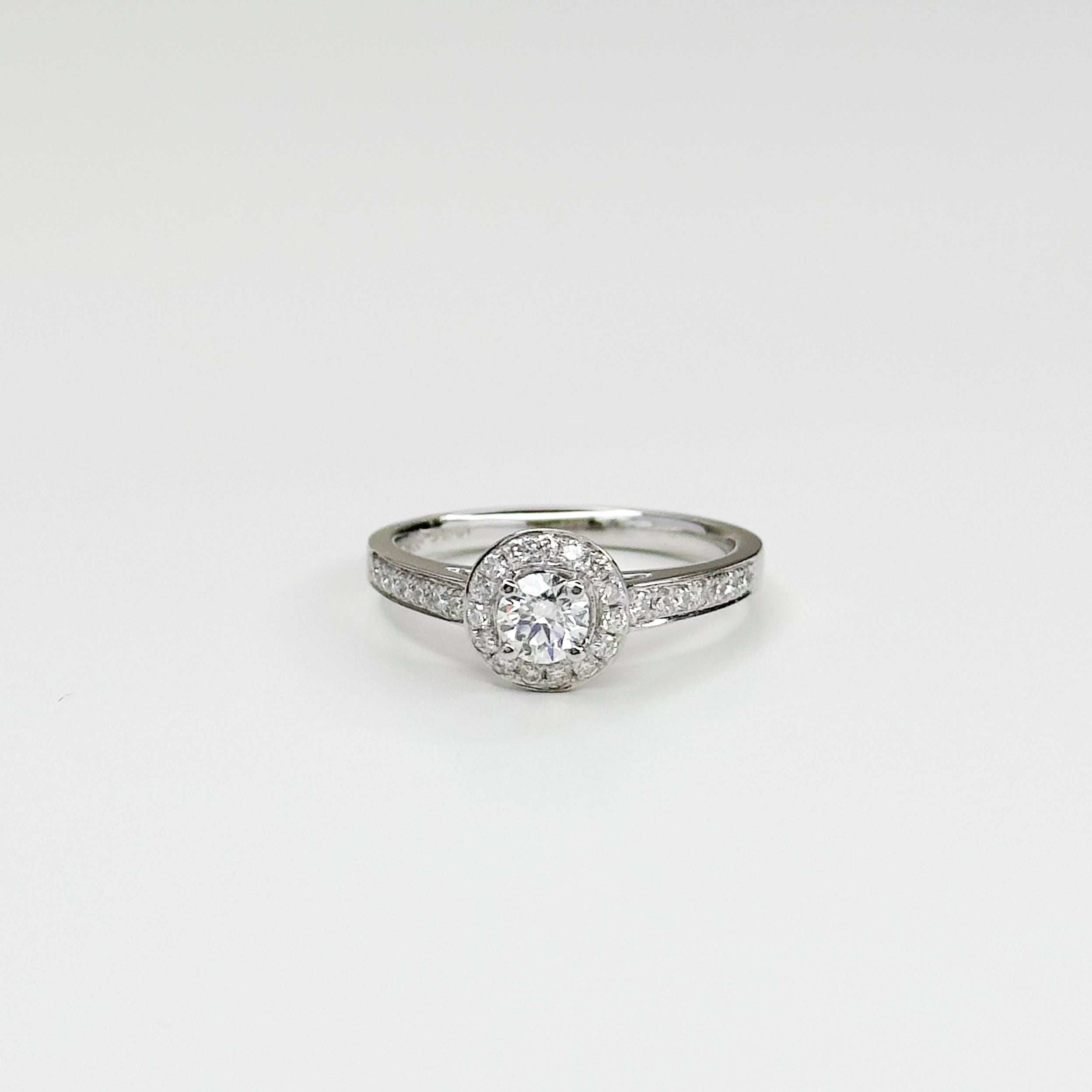 0.31ct GIA Diamond Ring with Diamond Halo
