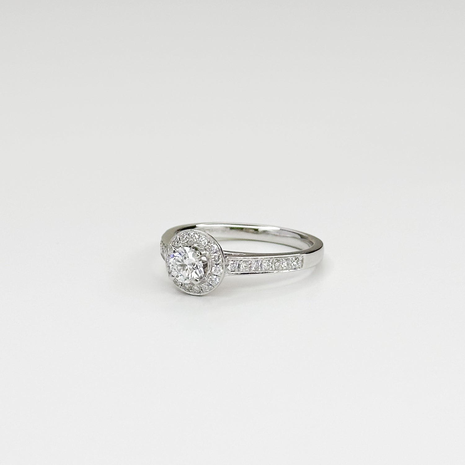 0.31ct GIA Diamond Ring with Diamond Halo