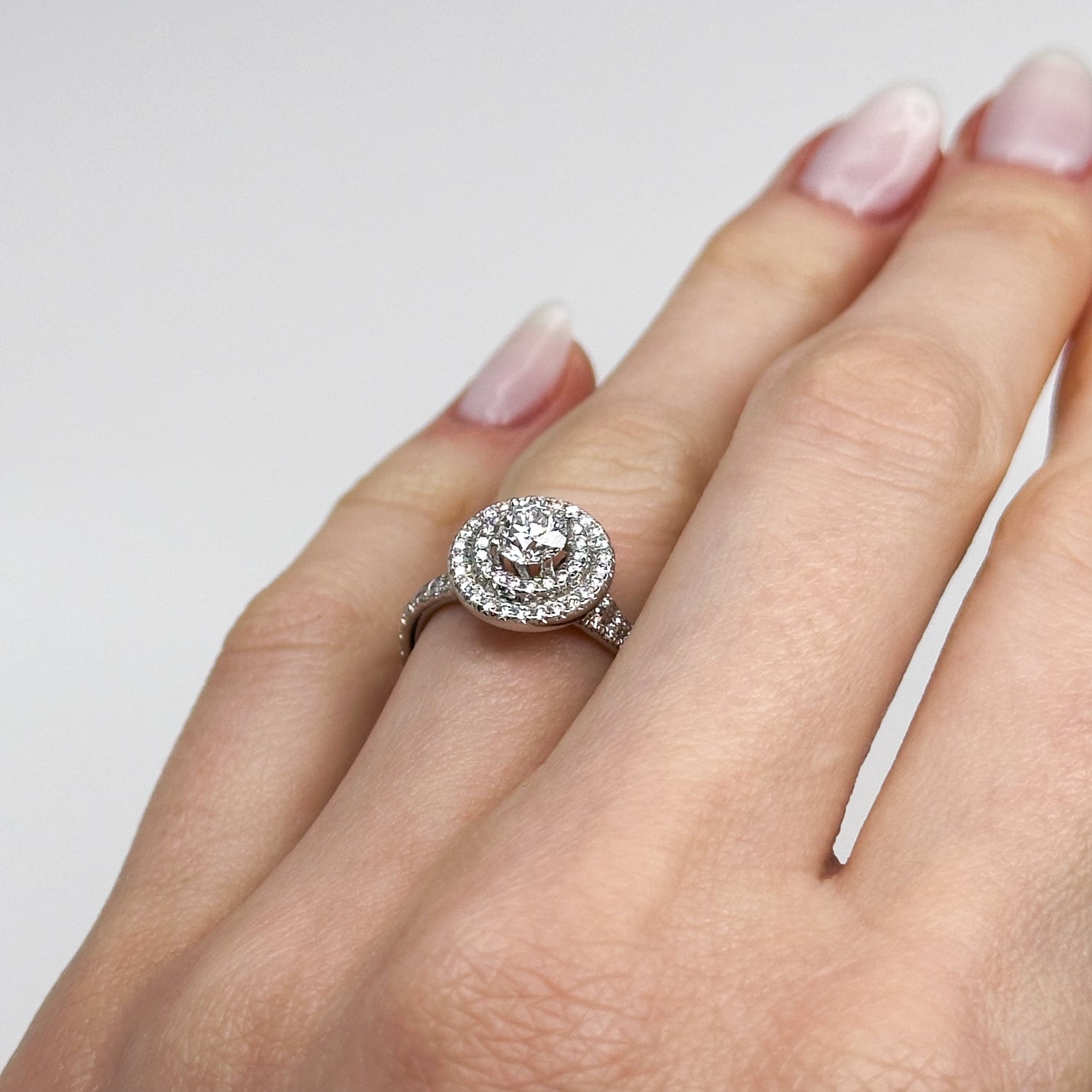 0.51ct GIA Diamond Ring with Double Diamond Halo