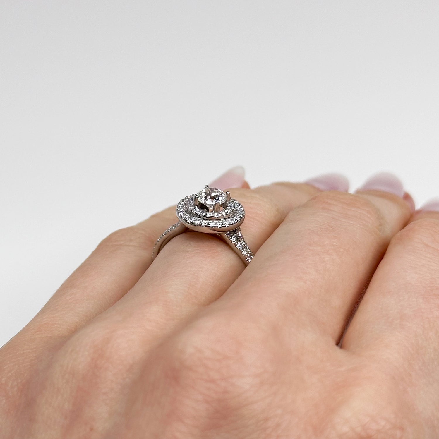 0.51ct GIA Diamond Ring with Double Diamond Halo