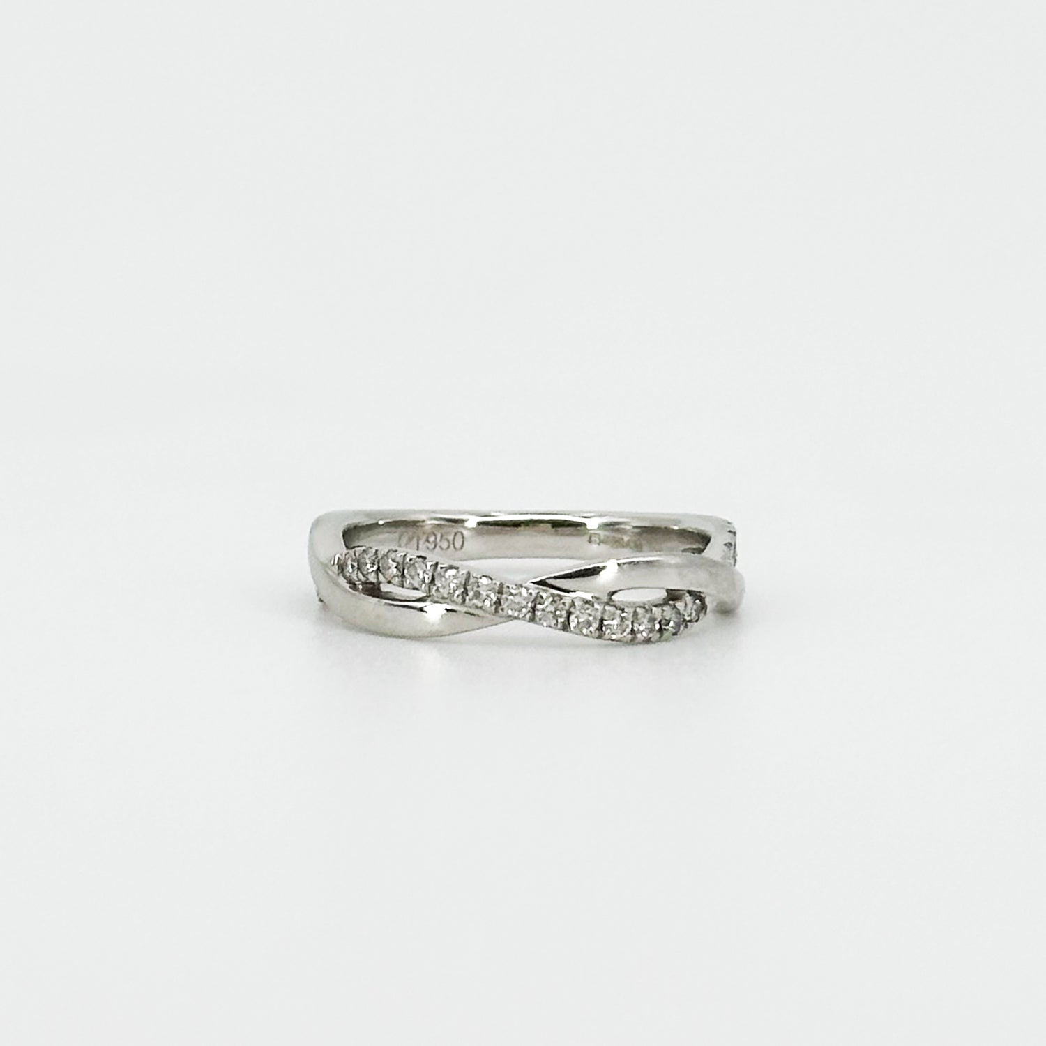 Twisted Diamond Eternity Band in Platinum