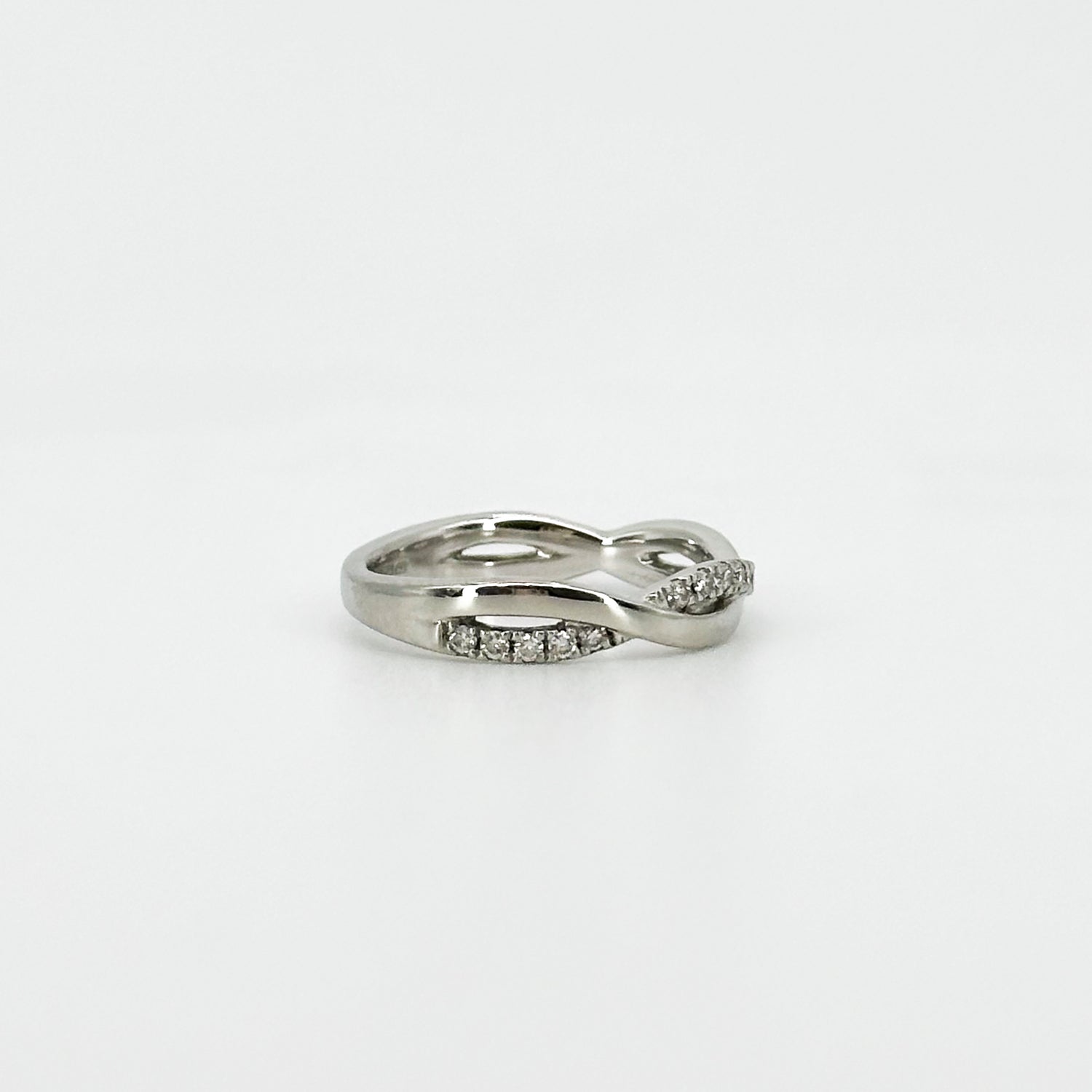 Twisted Diamond Eternity Band in Platinum