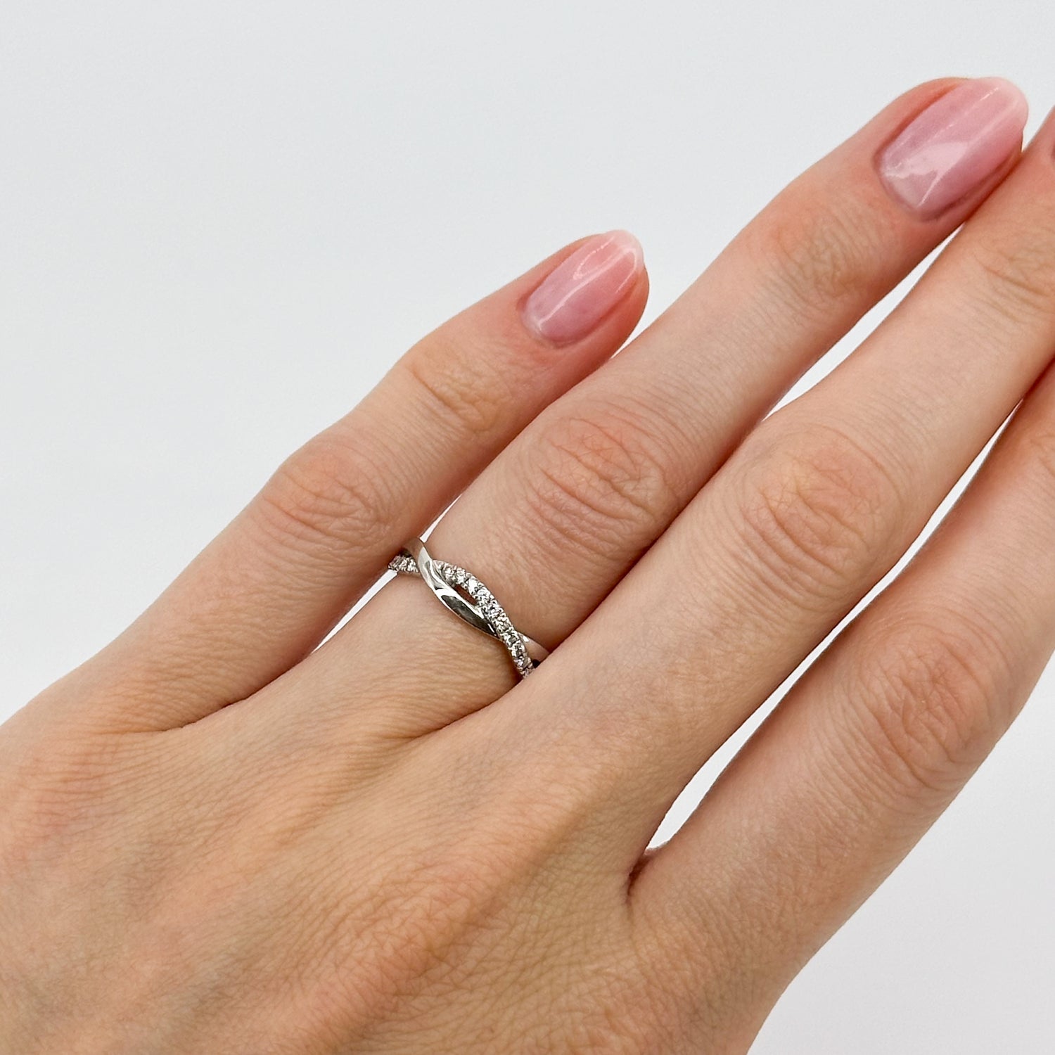 Twisted Diamond Eternity Band in Platinum