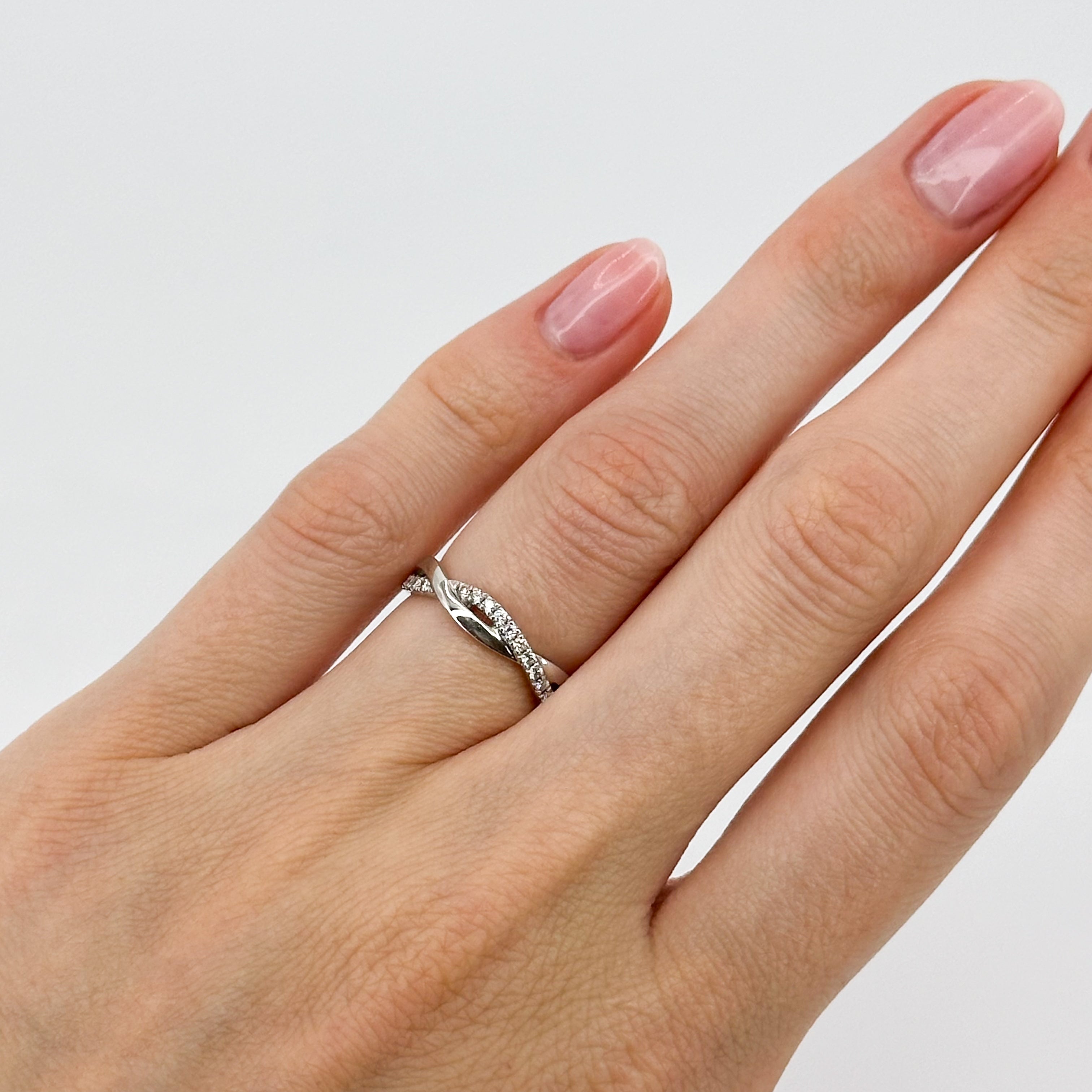 Twisted Diamond Eternity Band in Platinum