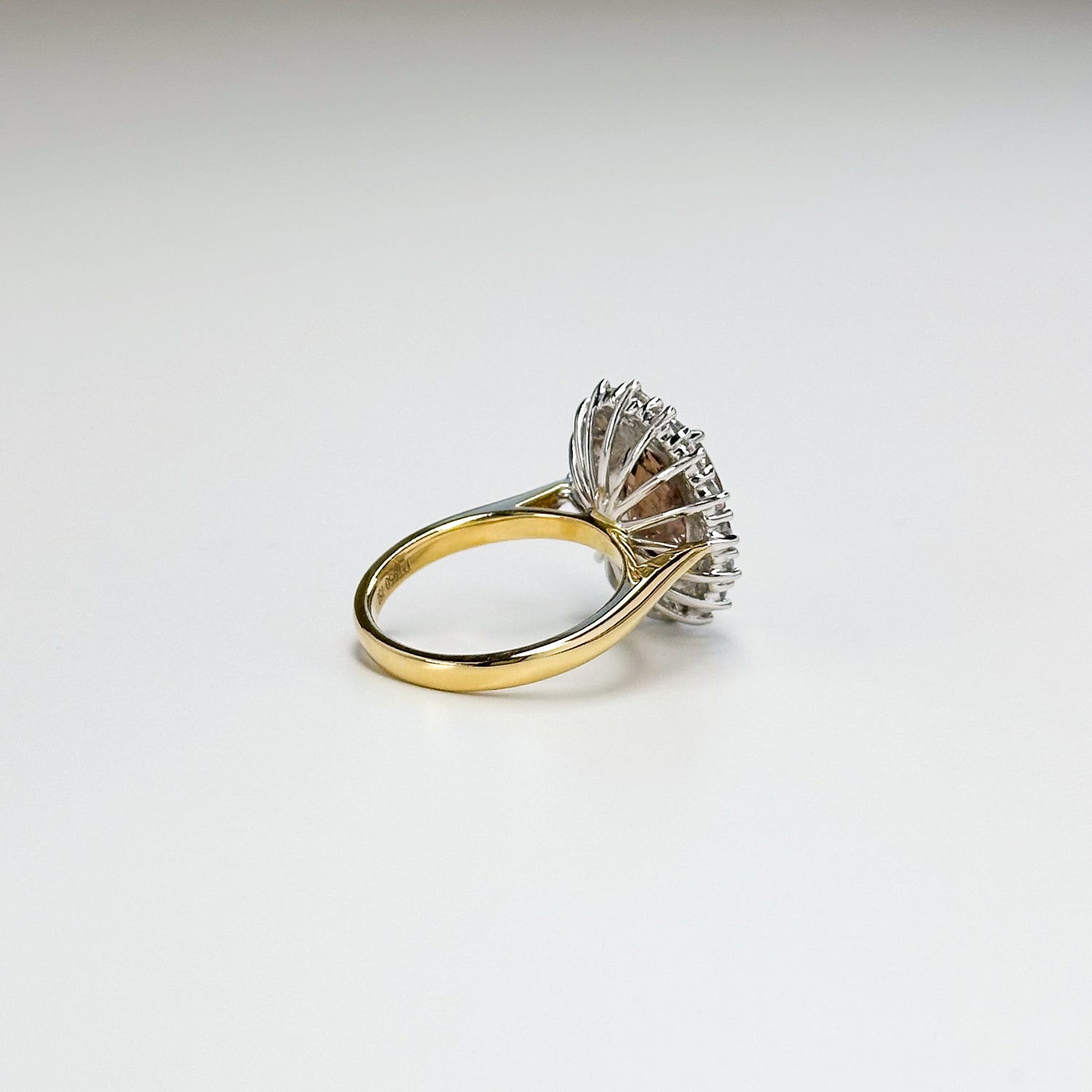 3.72ct Brown Tourmaline Ring with Diamond Halo
