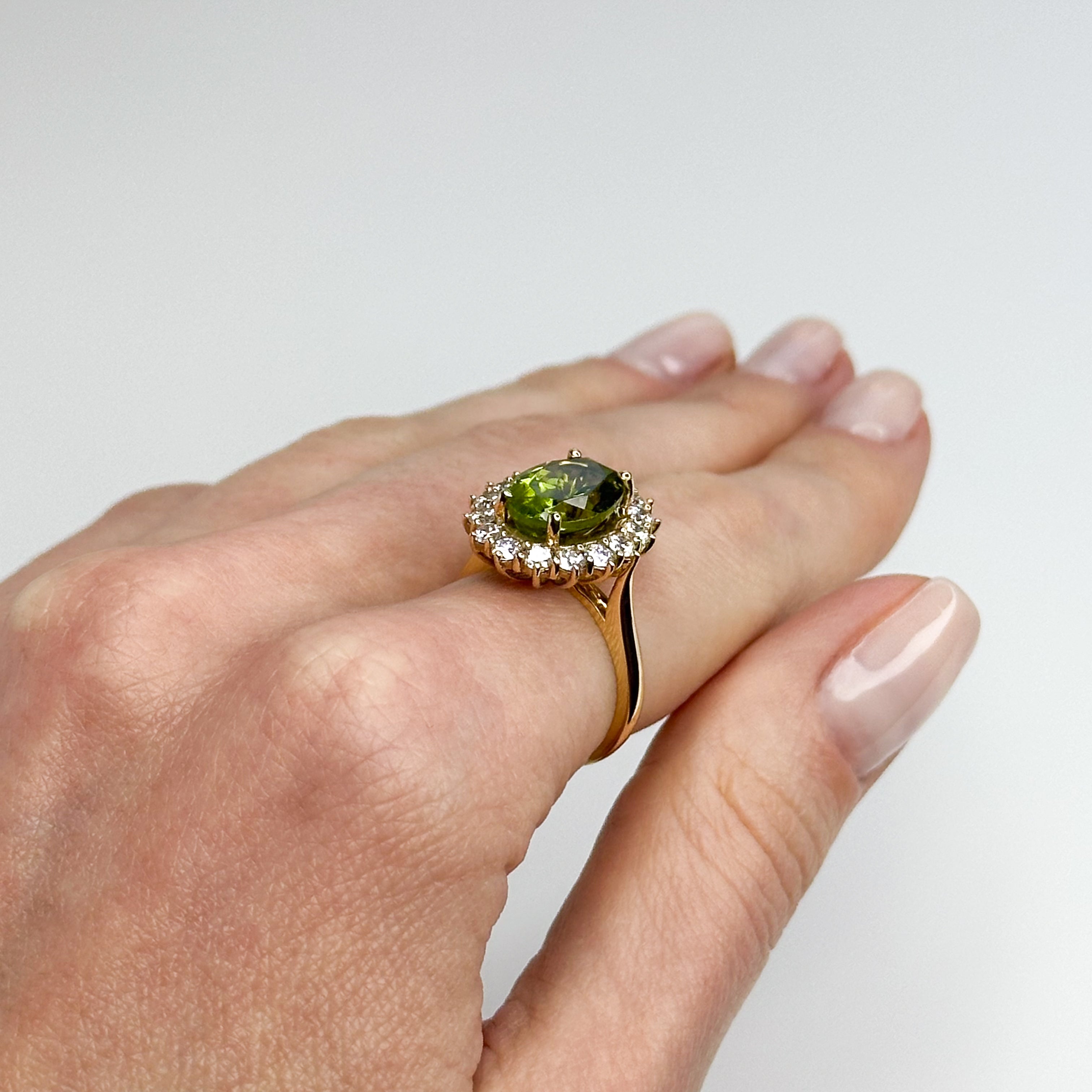 4.61ct Green Peridot Ring
