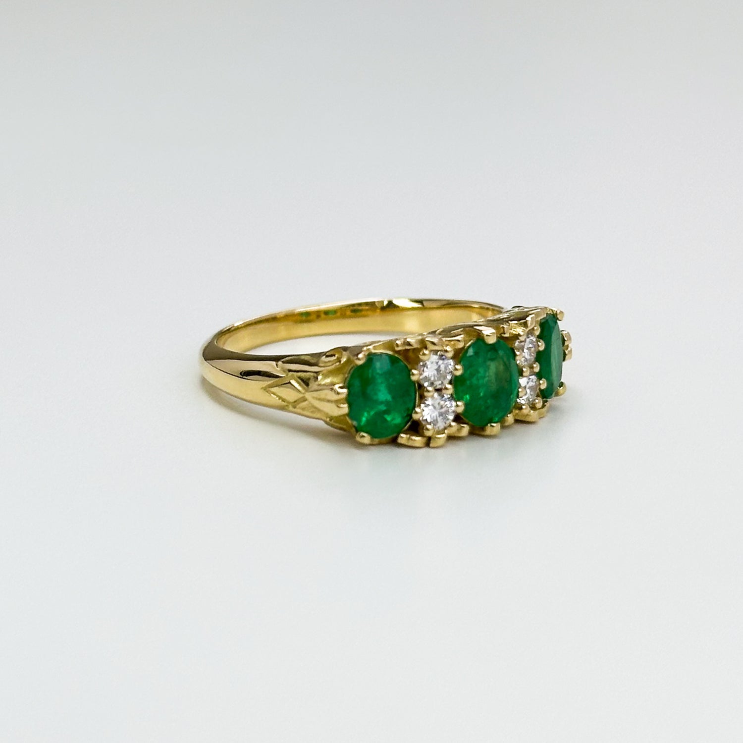 1.60ct Emerald Trilogy with Diamonds