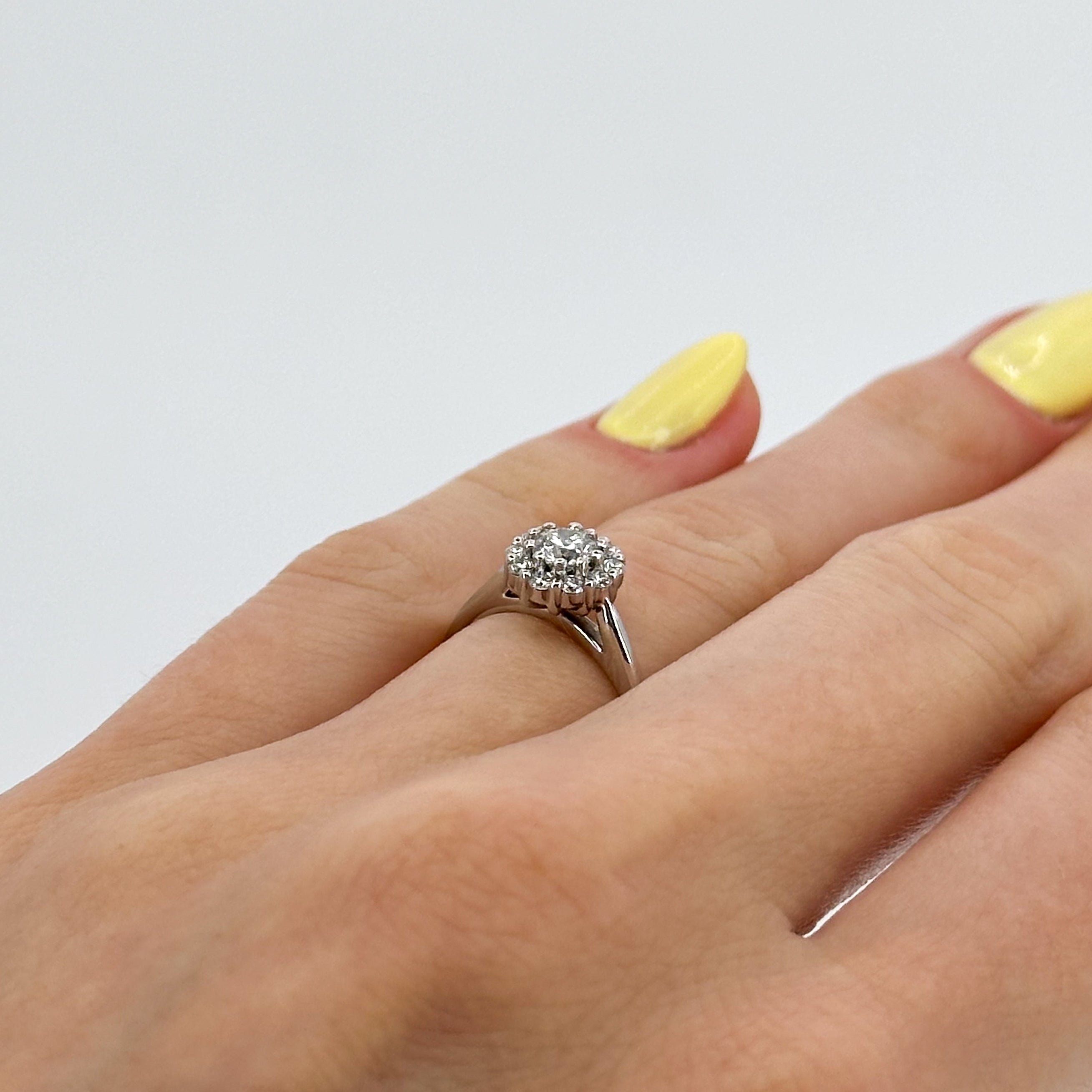 0.31ct GIA Round Cut Diamond Ring with Halo