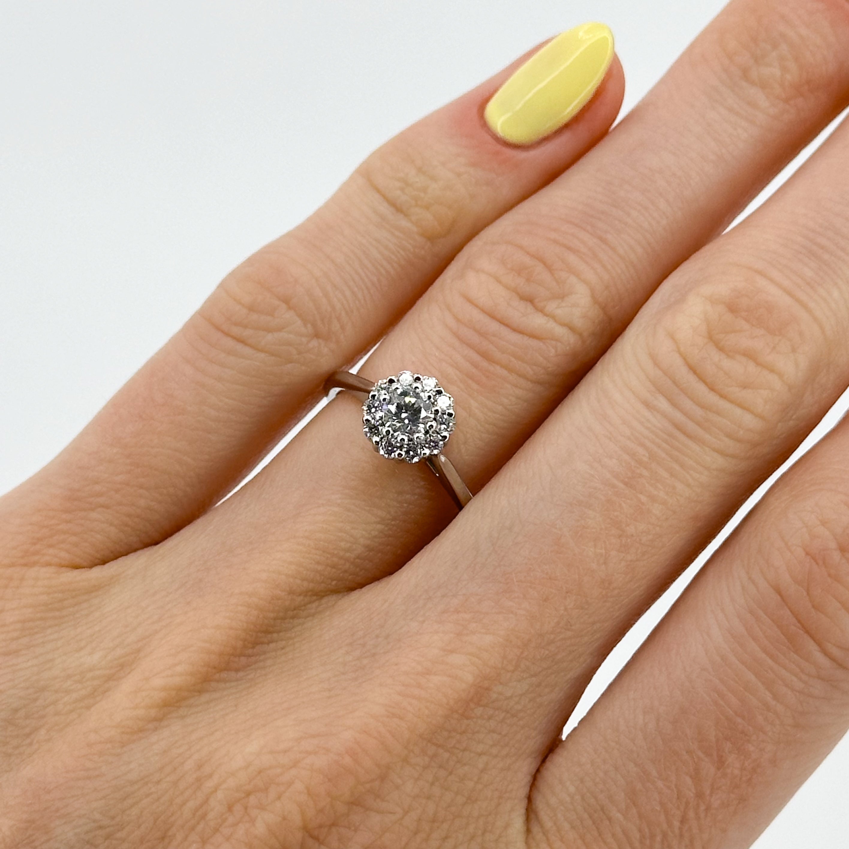 0.31ct GIA Round Cut Diamond Ring with Halo