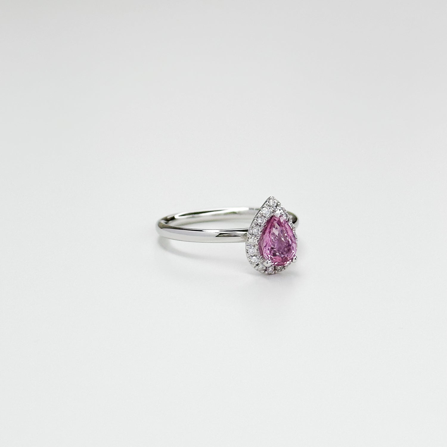 0.82ct Pink Pear Shape Sapphire Ring