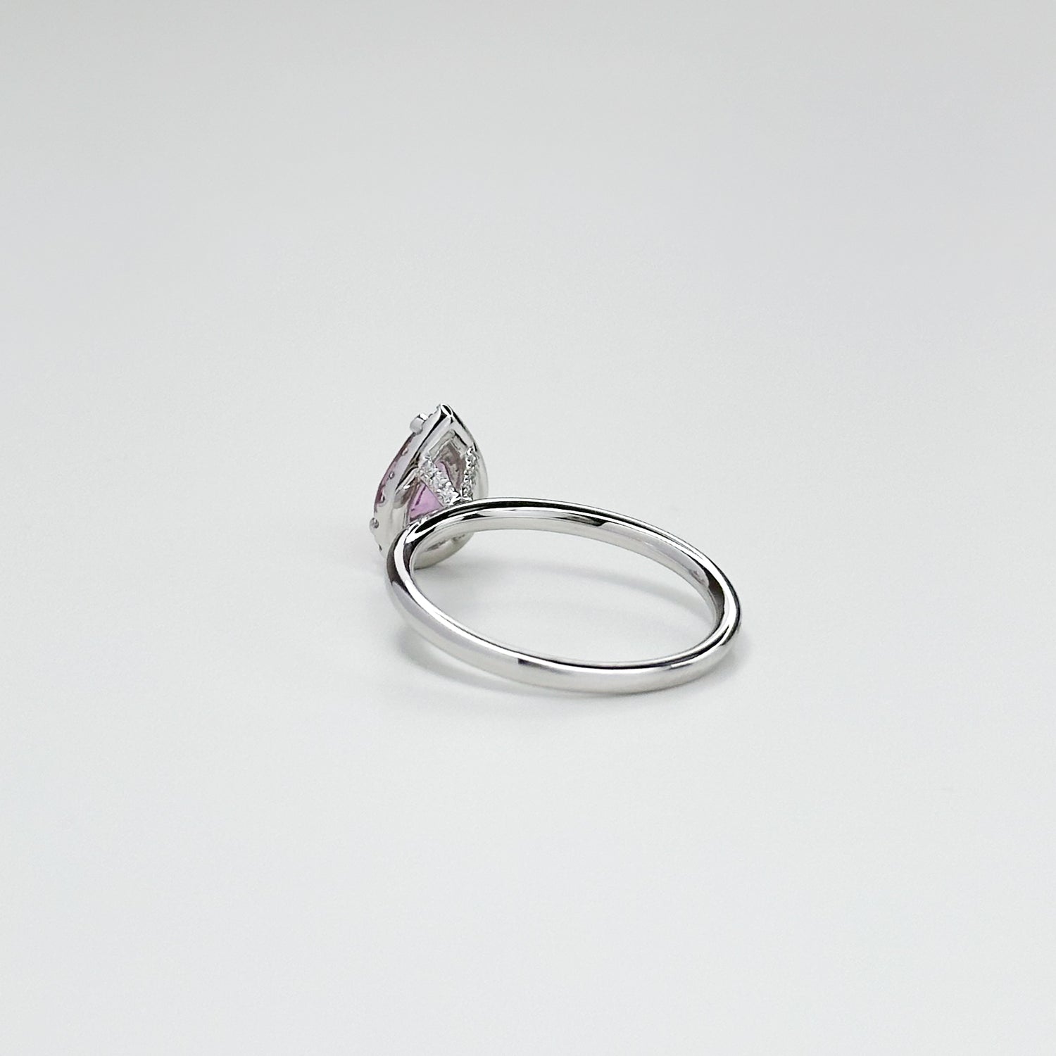 0.82ct Pink Pear Shape Sapphire Ring