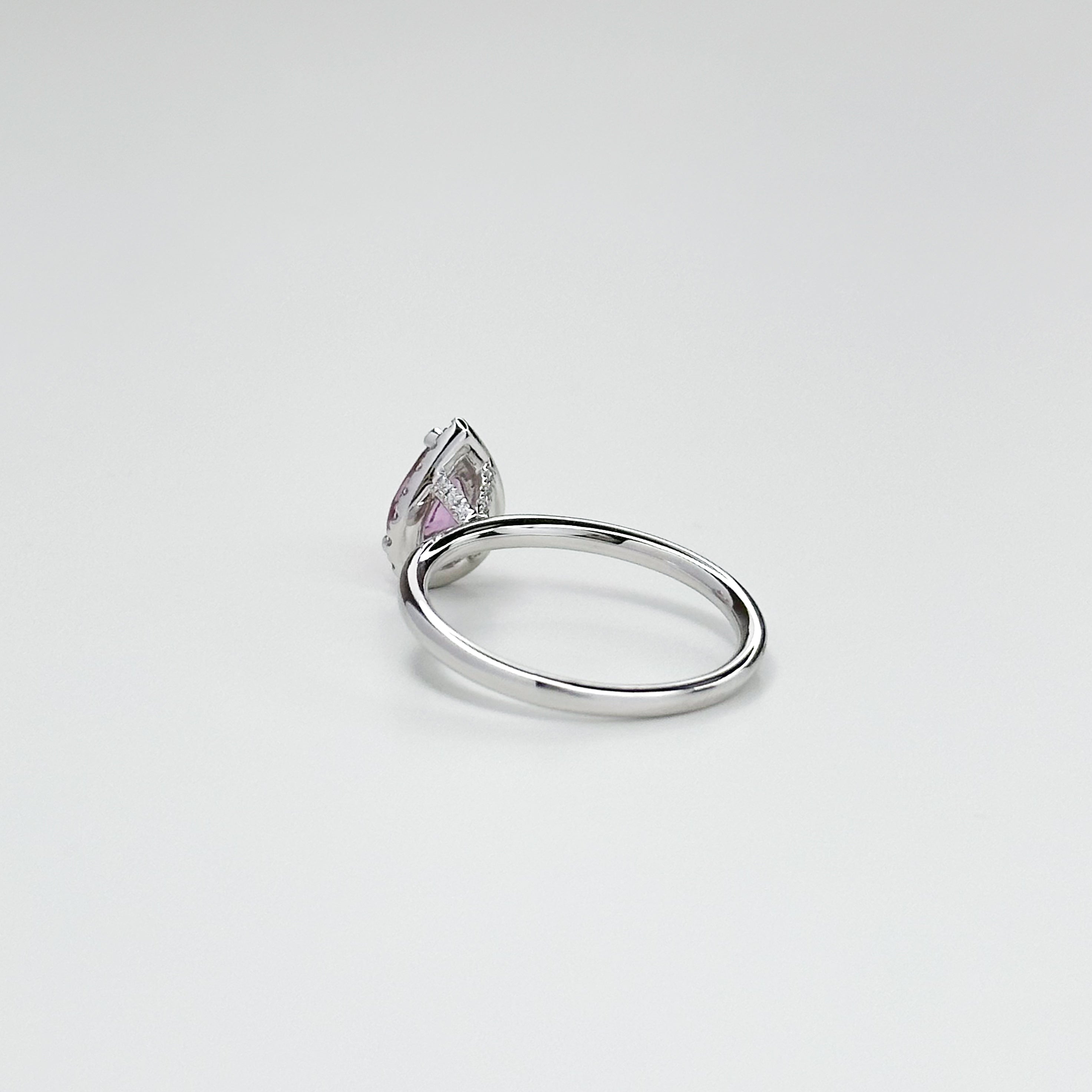 0.82ct Pink Pear Shape Sapphire Ring