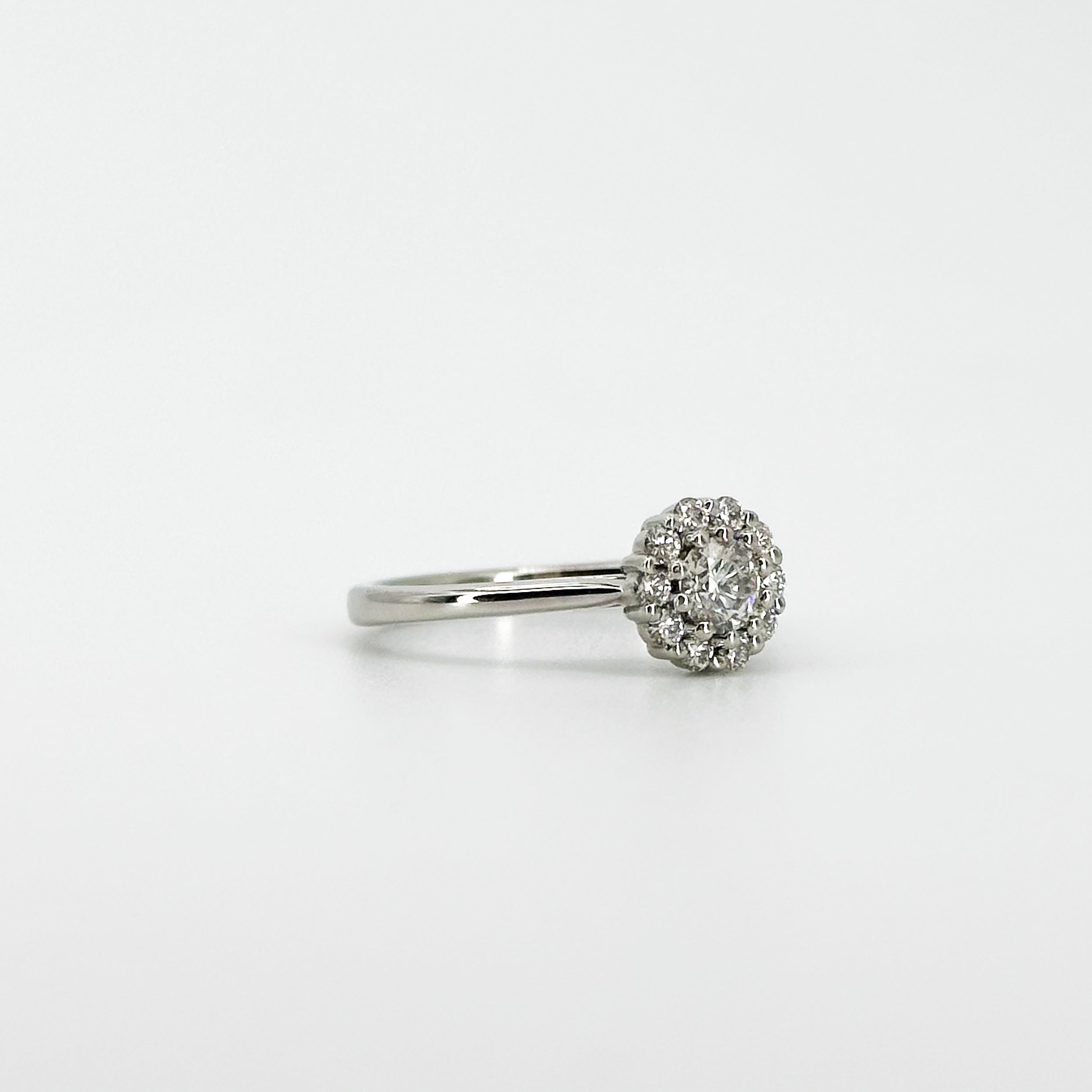 0.31ct GIA Round Cut Diamond Ring with Halo