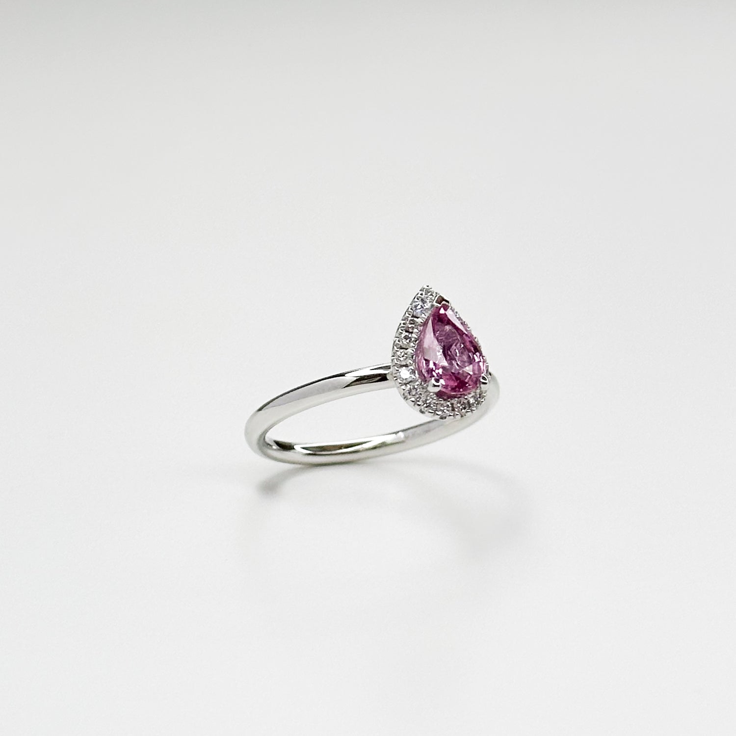 0.82ct Pink Pear Shape Sapphire Ring