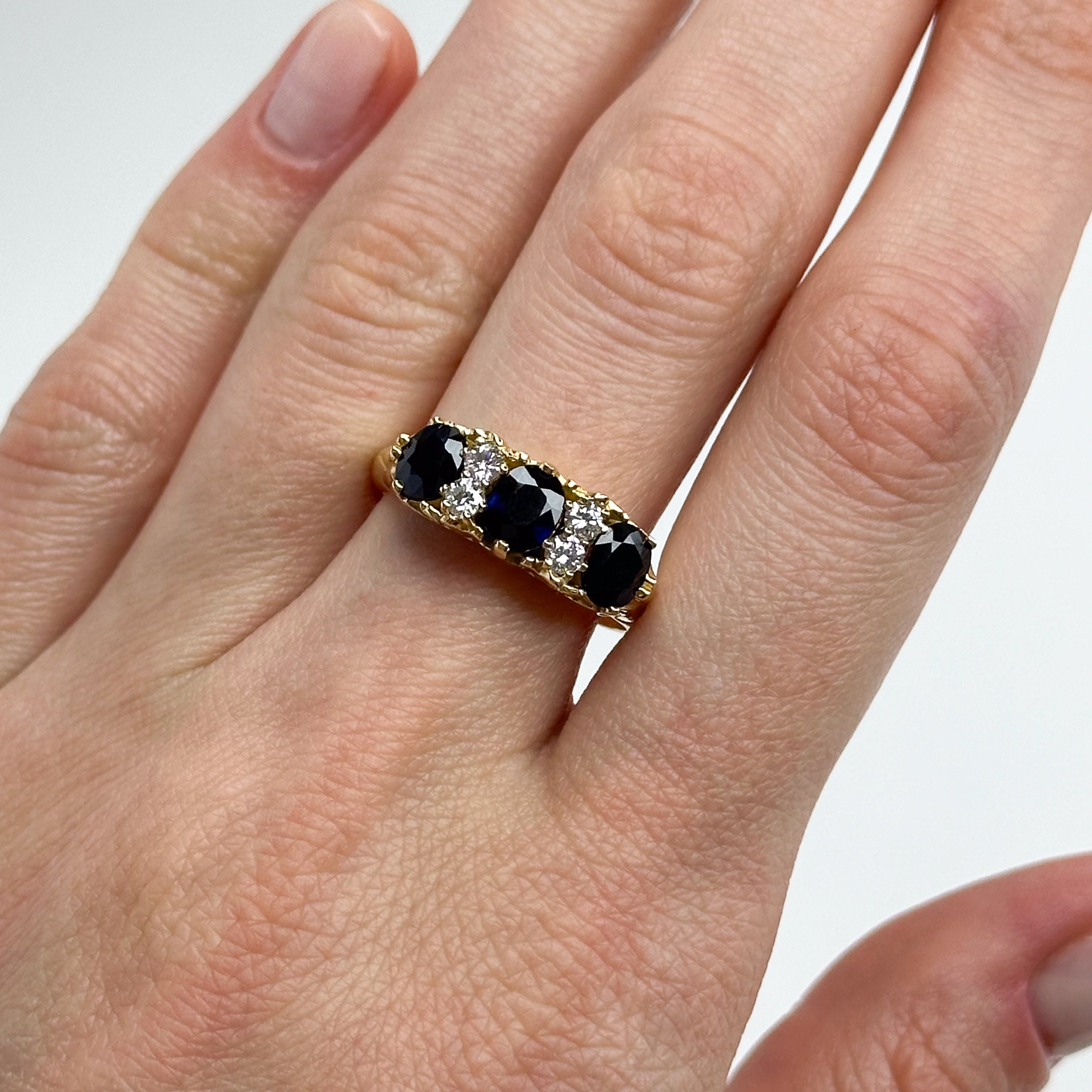 2.03ct Sapphire Trilogy with Diamonds