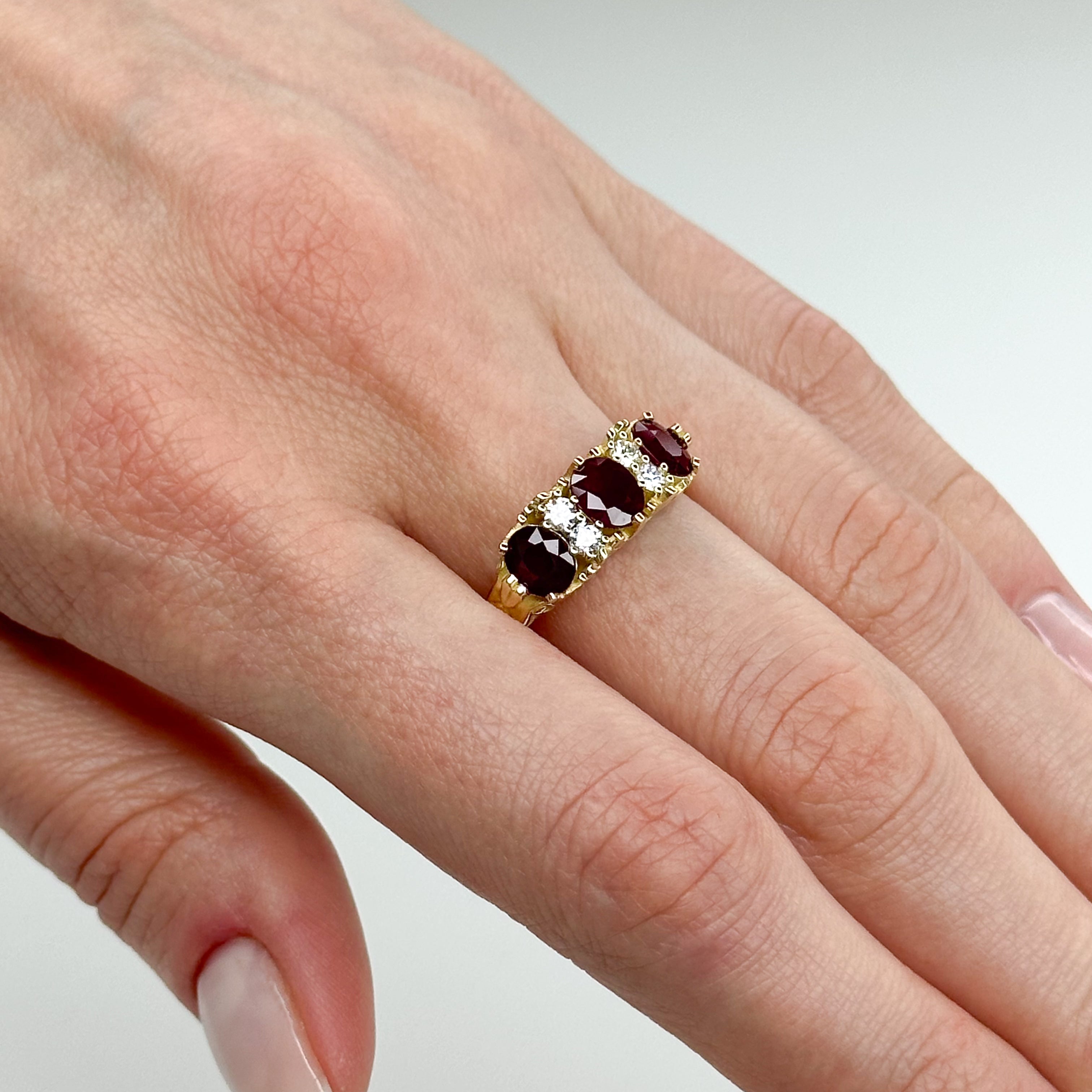 2.05ct Ruby Trilogy with Diamonds