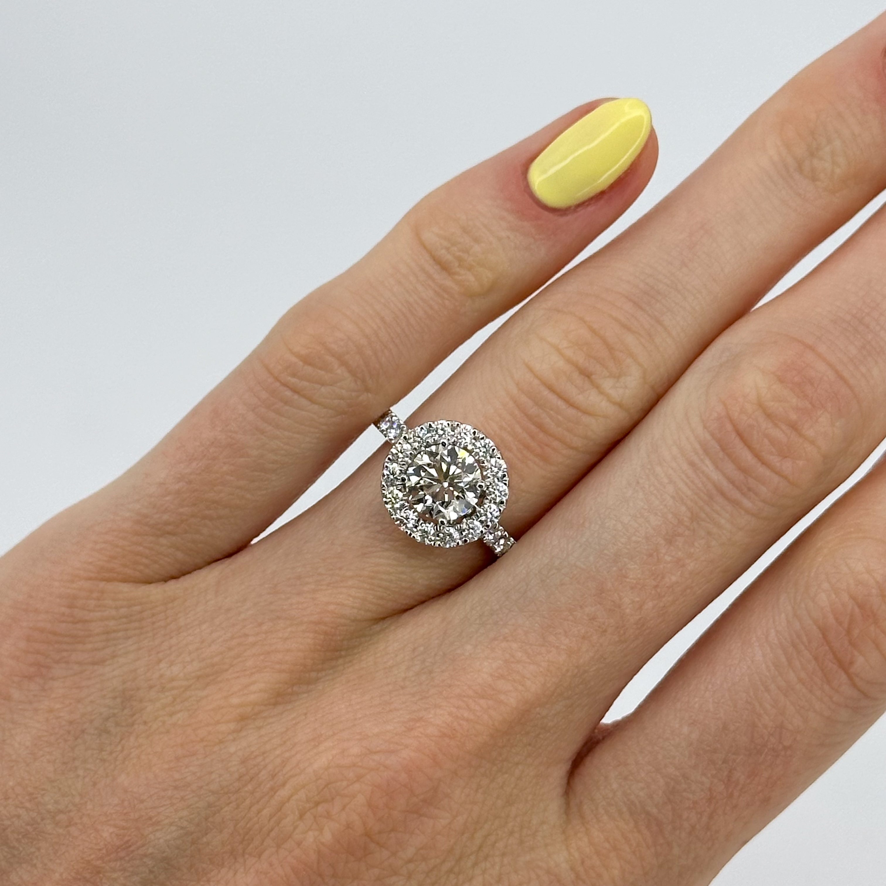 1.40ct Diamond Engagement Ring with Diamond Halo