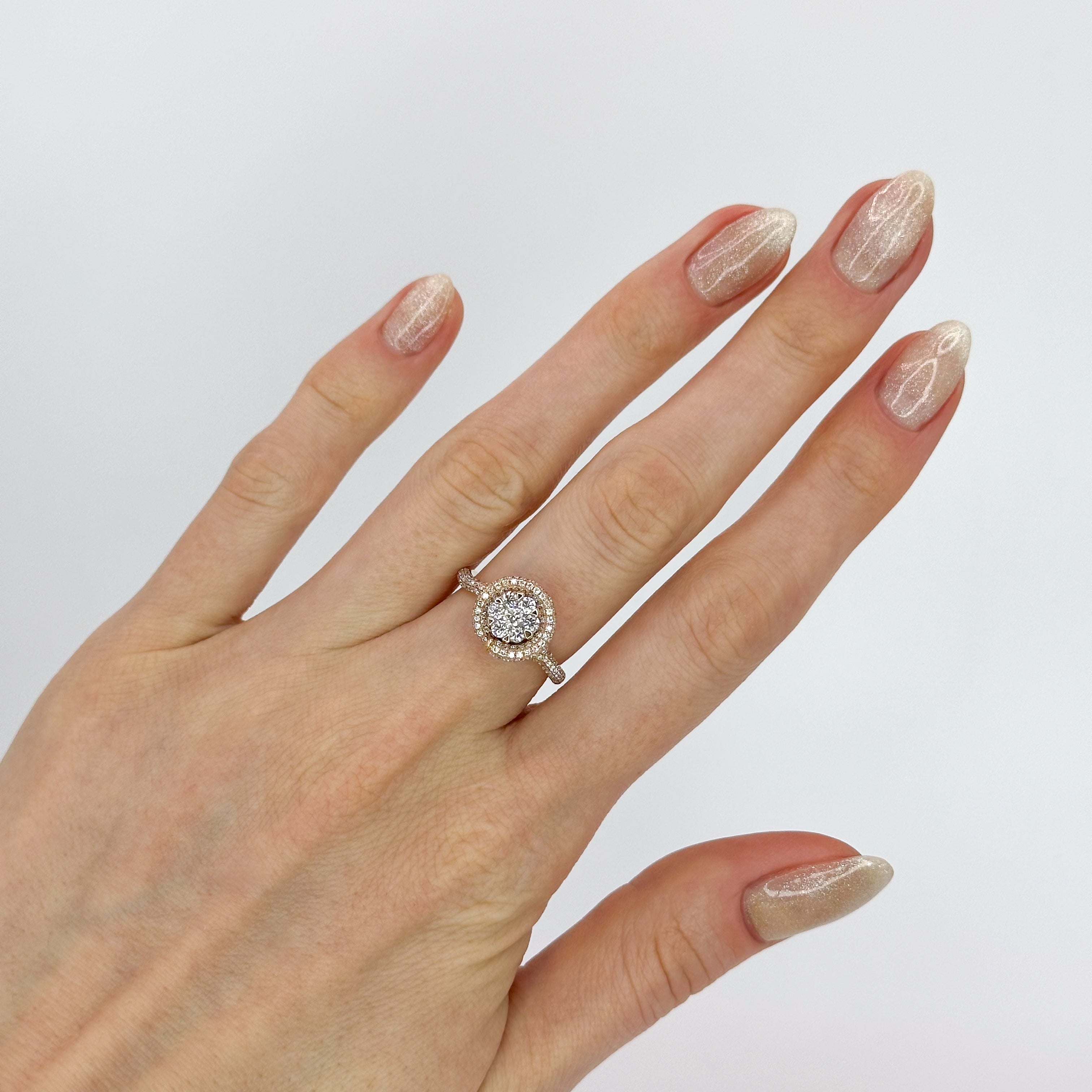 Rose Gold Swirl Ring with 1.00ct of Diamonds