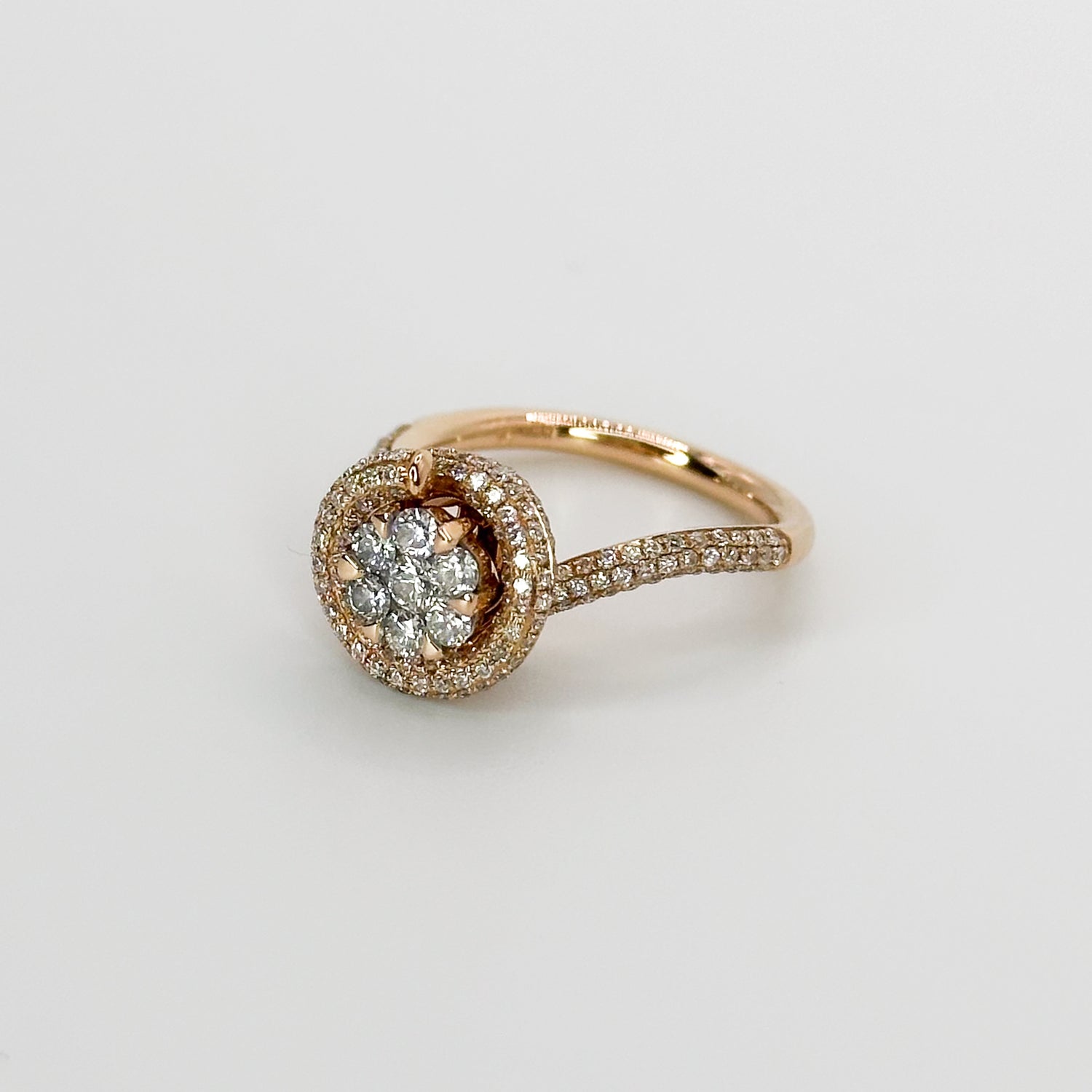 Rose Gold Swirl Ring with 1.00ct of Diamonds