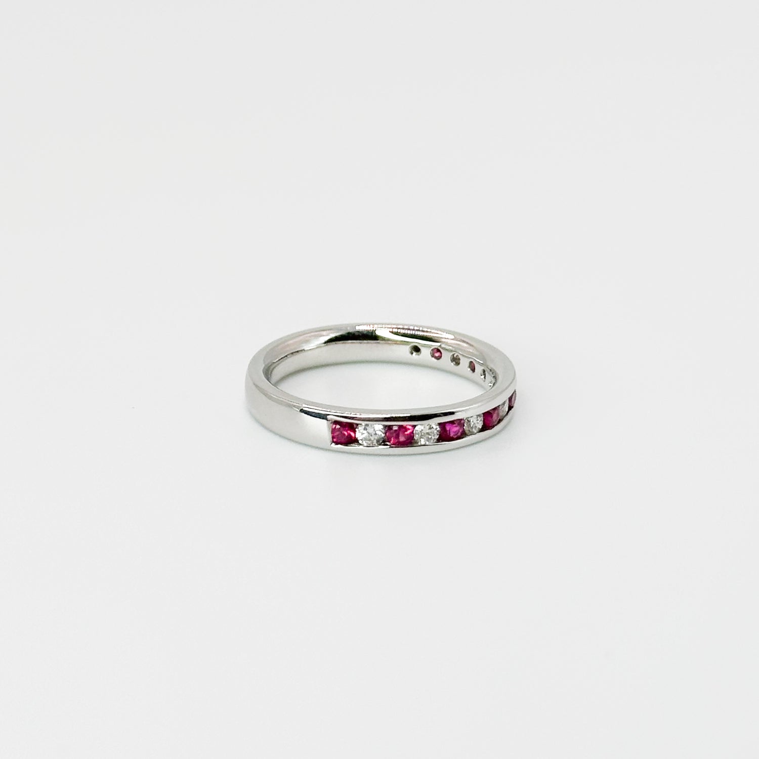 Ruby and Diamond Channel Set Eternity Ring