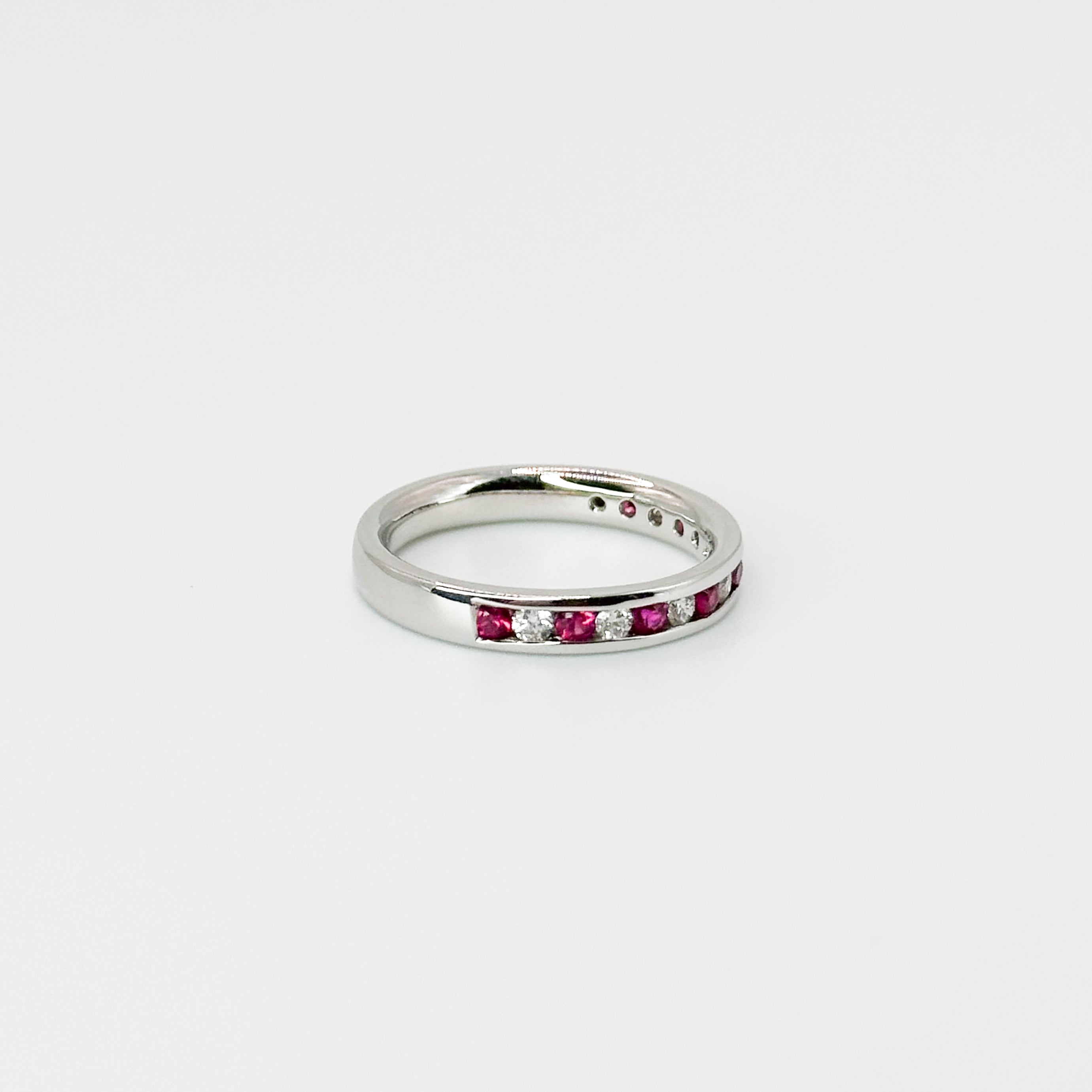Ruby and Diamond Channel Set Eternity Ring