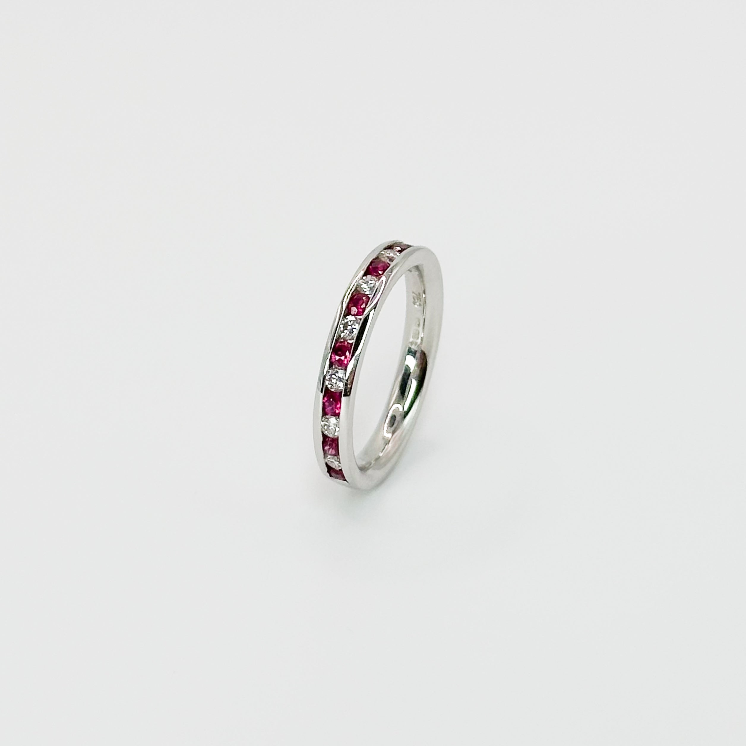 Ruby and Diamond Channel Set Eternity Ring
