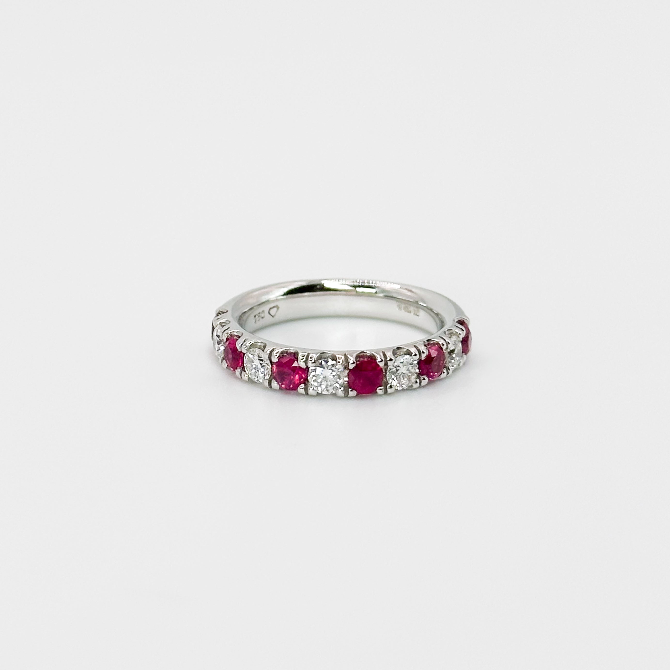 Ruby and Diamond Eternity Ring in White Gold