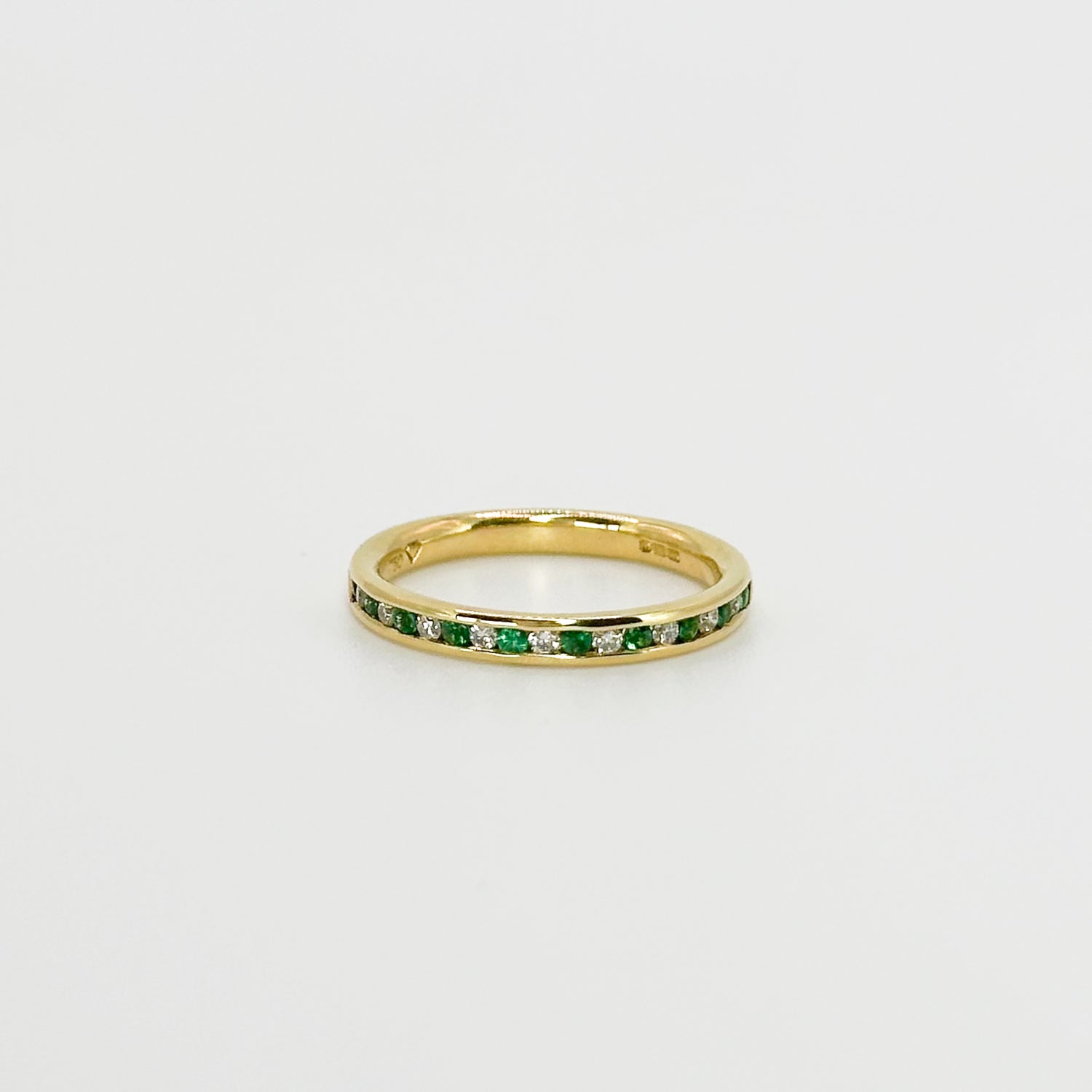 Diamond and Emerald Channel Set Eternity Ring
