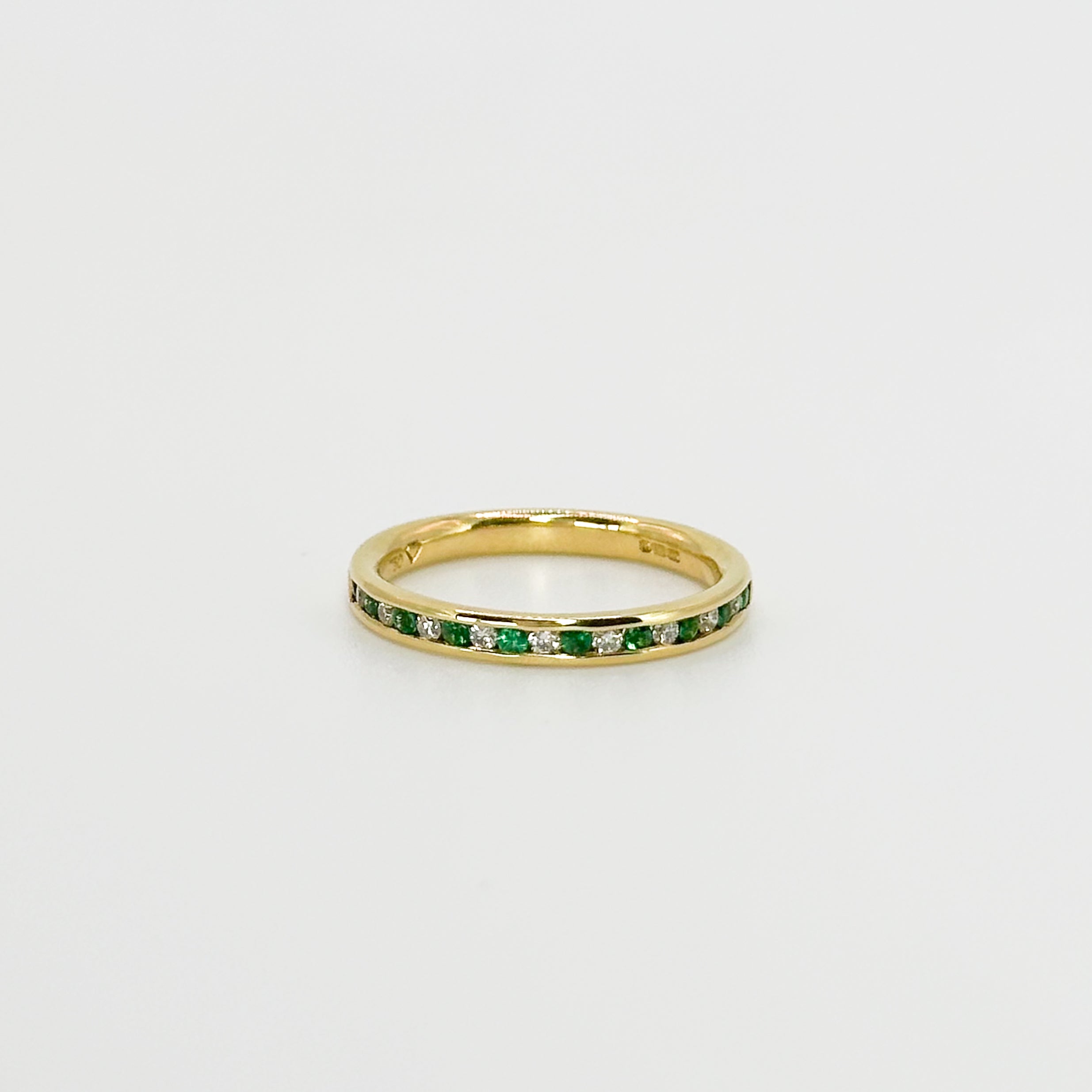 Diamond and Emerald Channel Set Eternity Ring