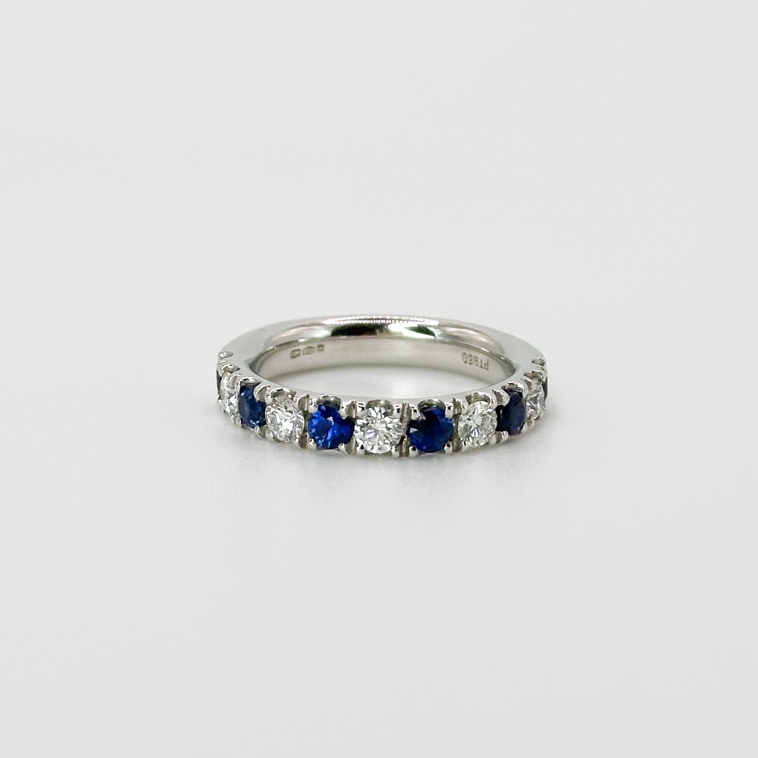 Diamond and Sapphire Eternity Ring in Platinum