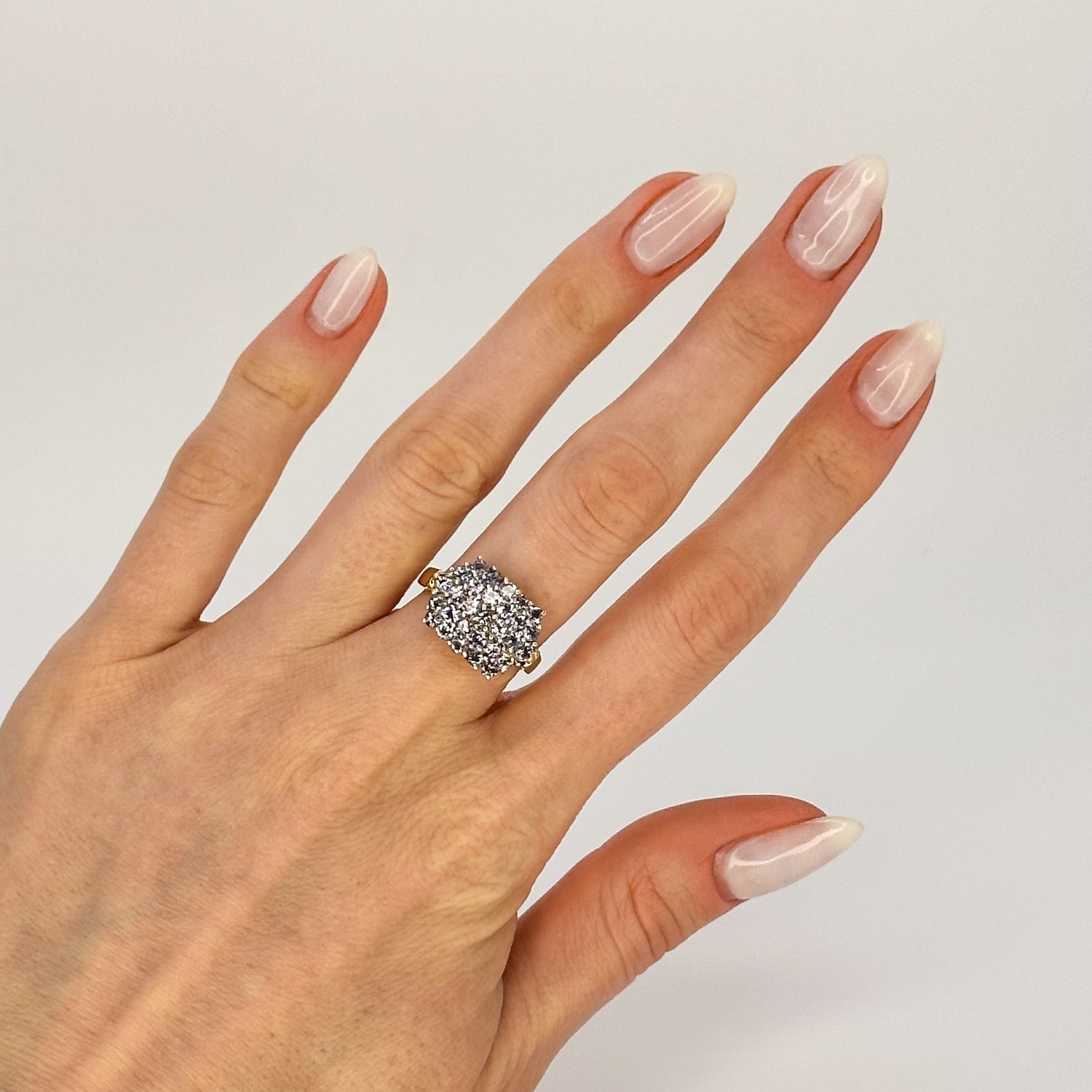 Tanzanite Cluster Ring