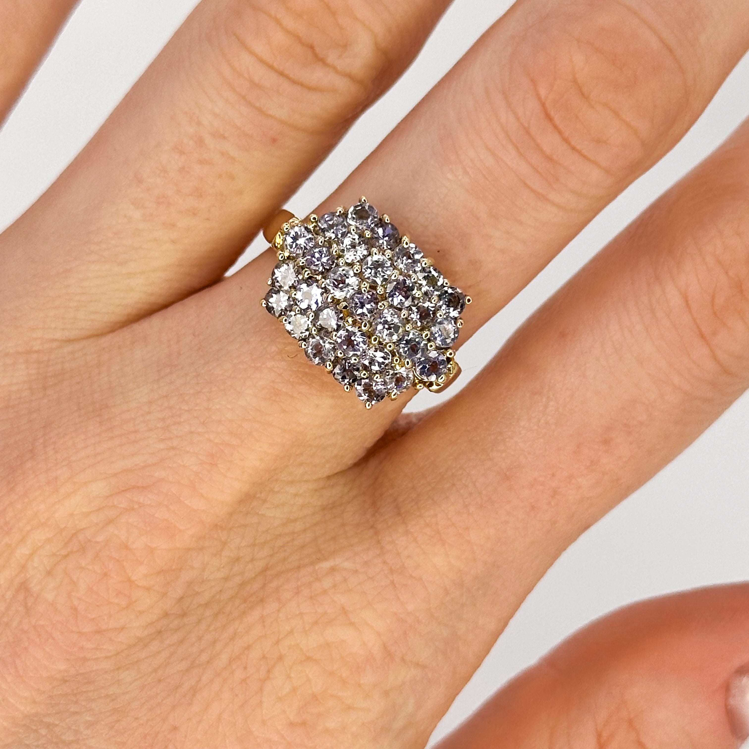 Tanzanite Cluster Ring