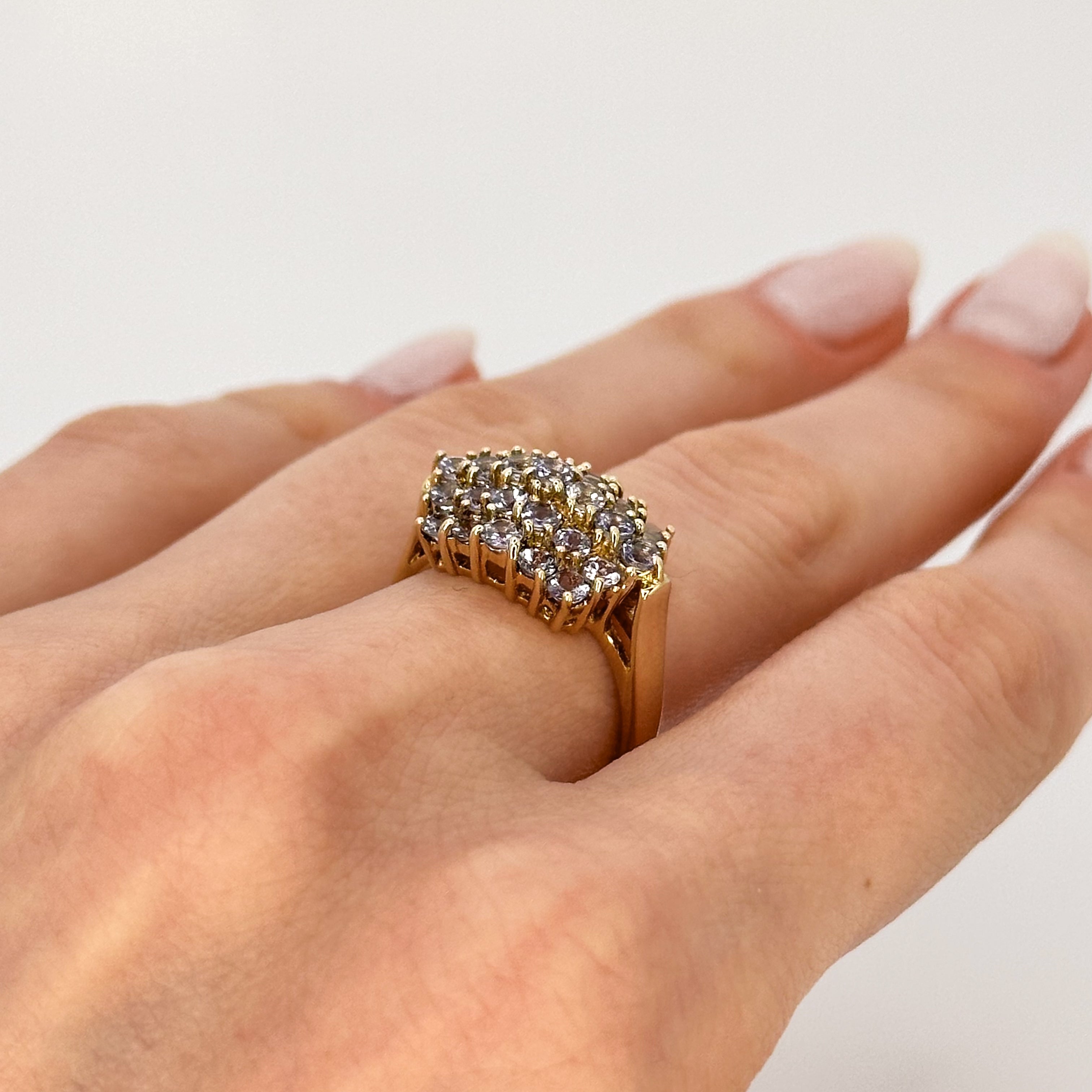 Tanzanite Cluster Ring