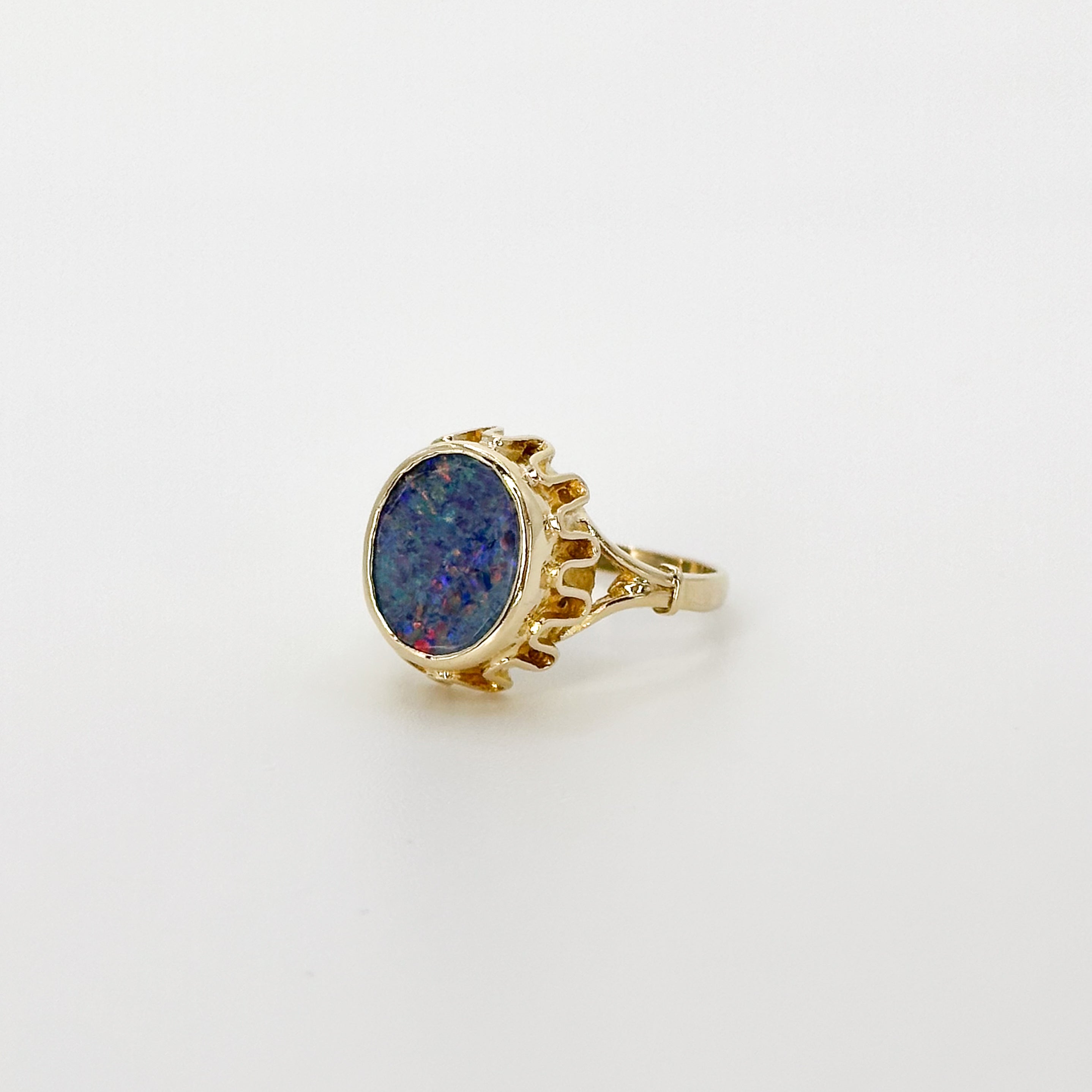 Vintage Blue Opal Ring