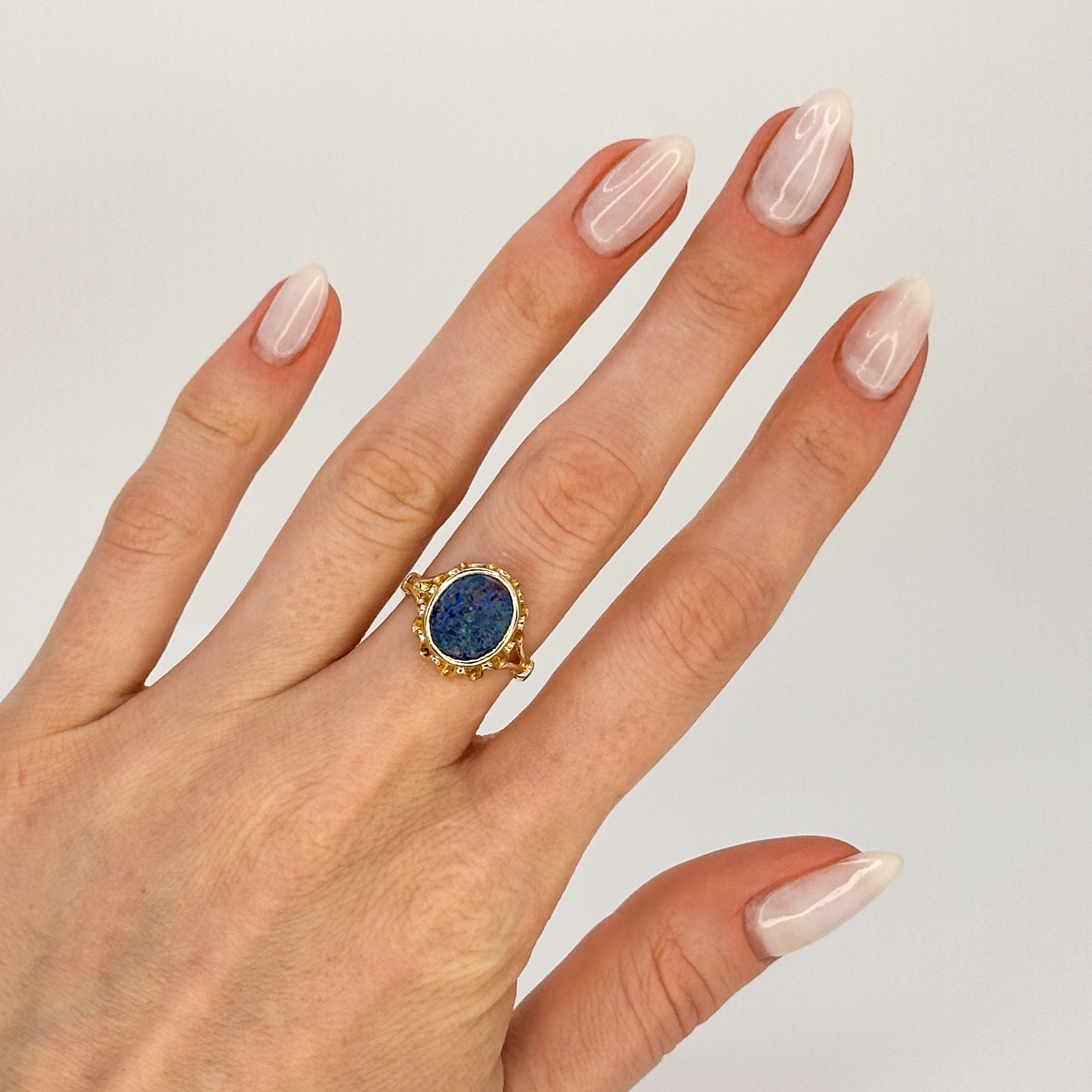 Vintage Blue Opal Ring