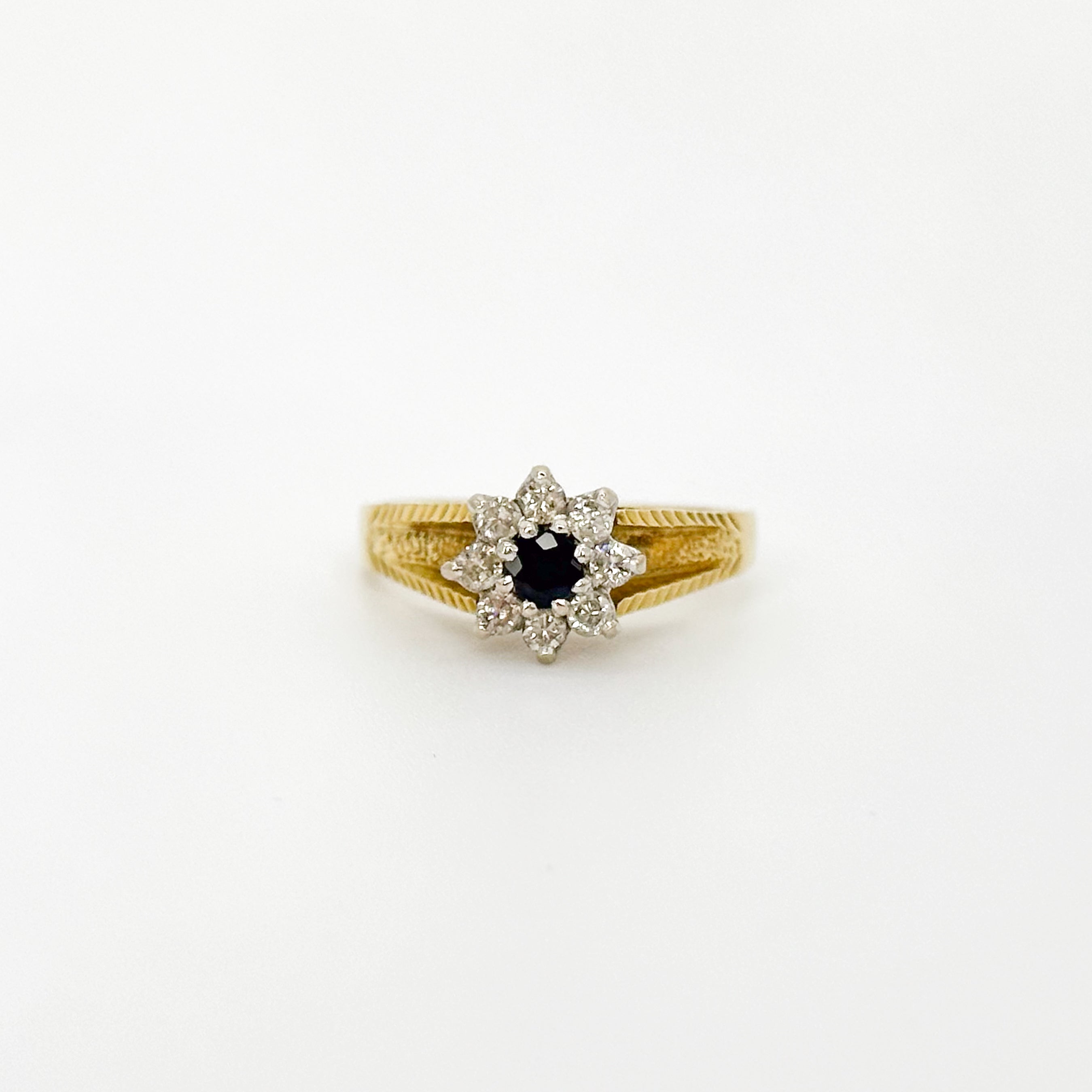 Sapphire Daisy Cluster Vintage Ring