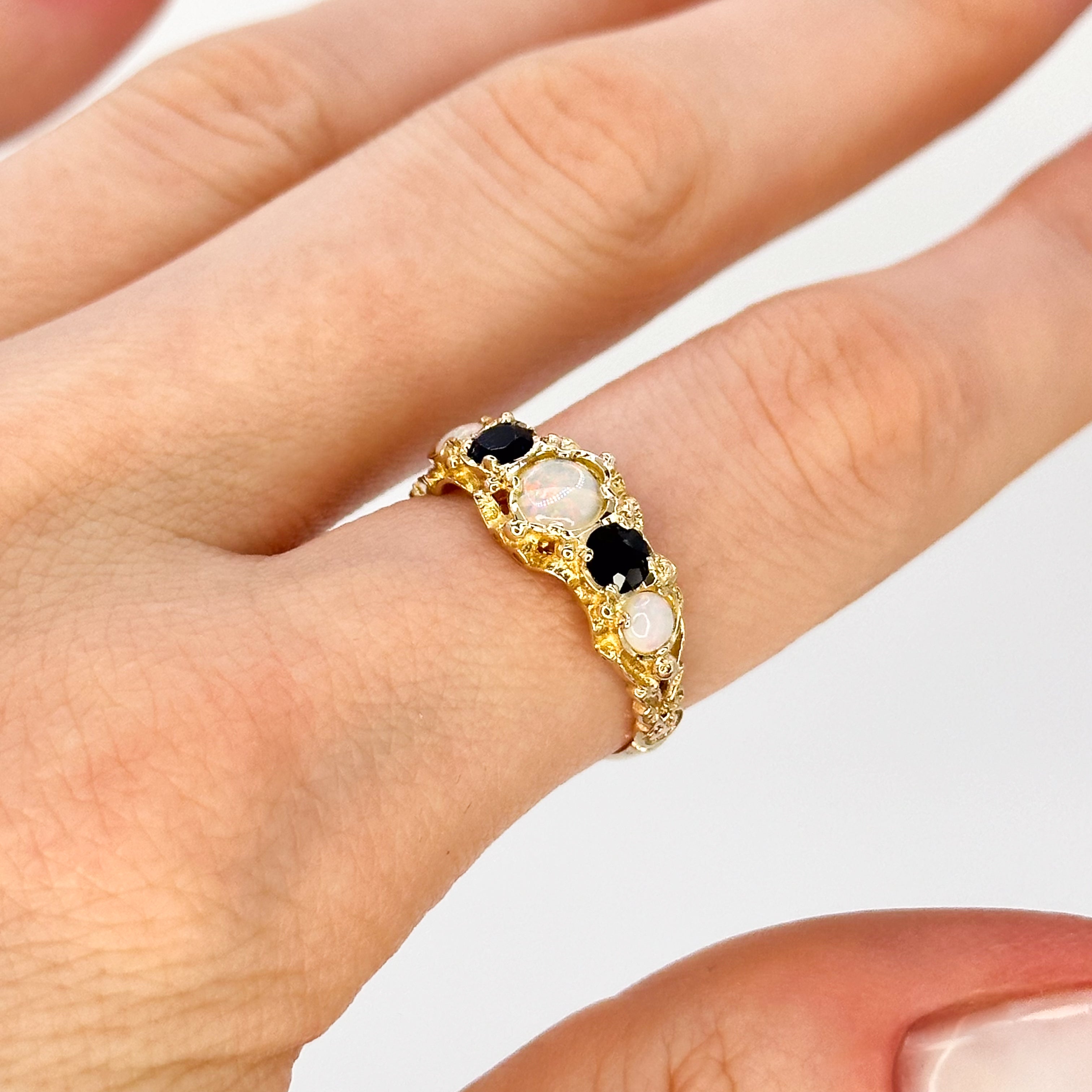 Opal and Sapphire Vintage Ring