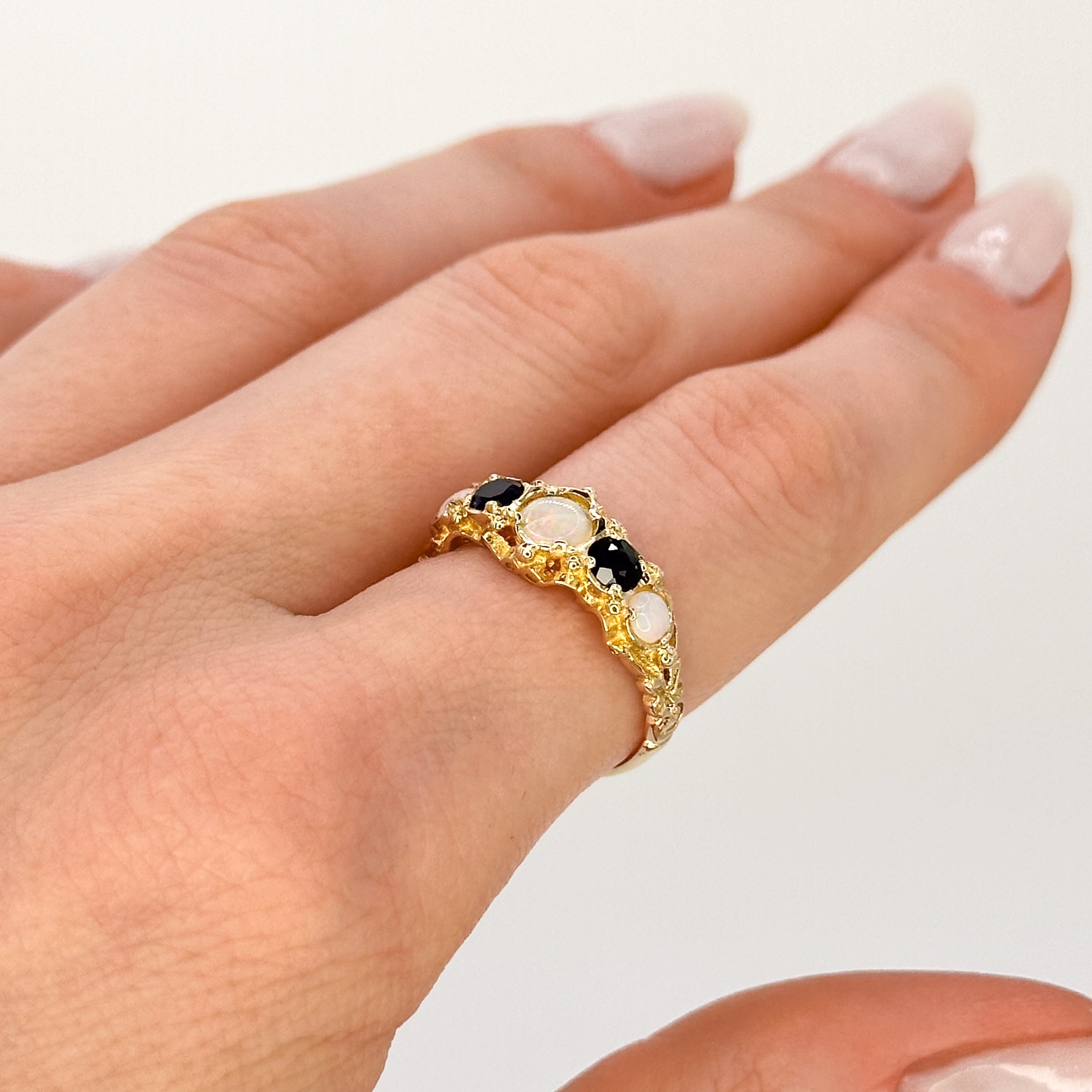 Opal and Sapphire Vintage Ring