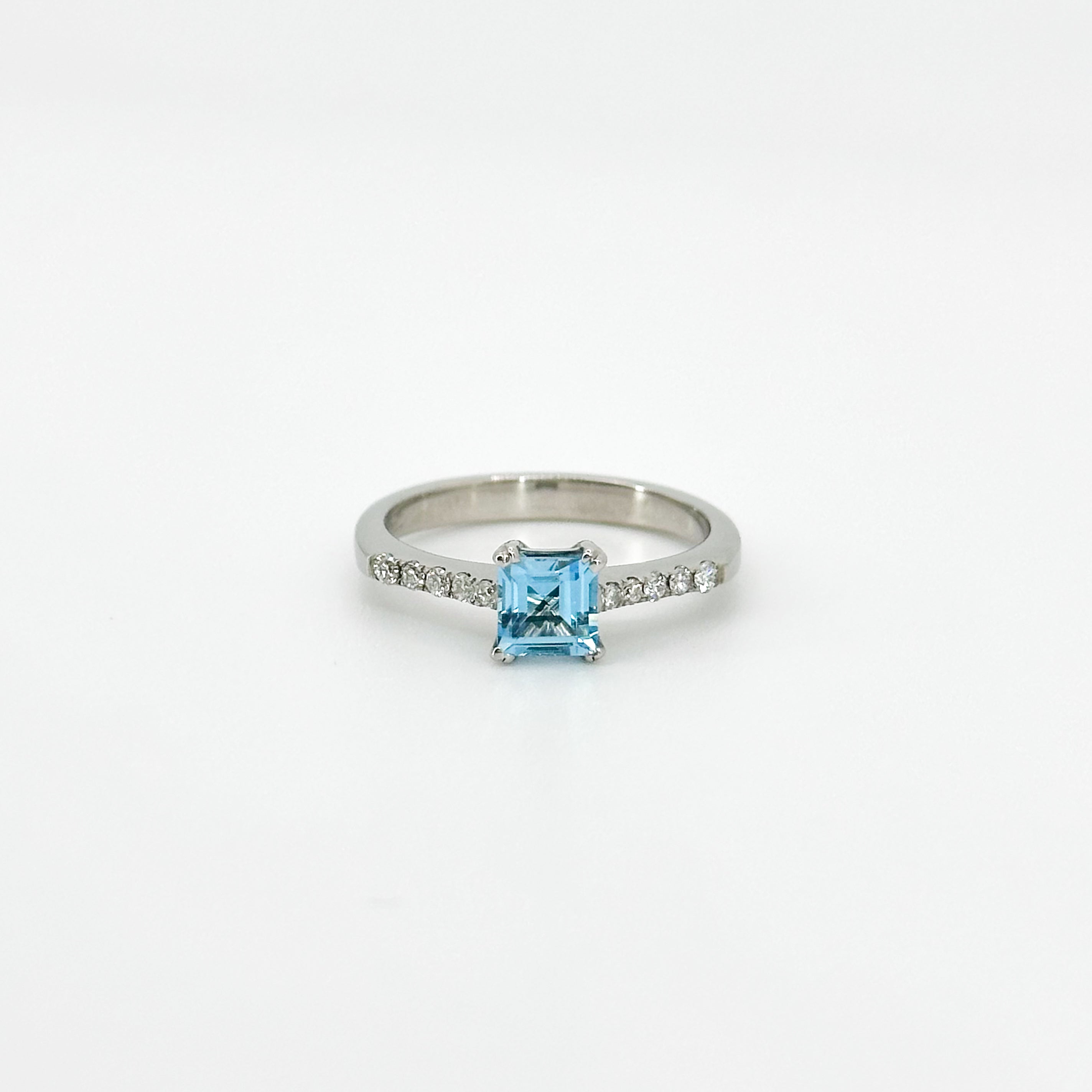 Princess Cut Blue Topaz Ring