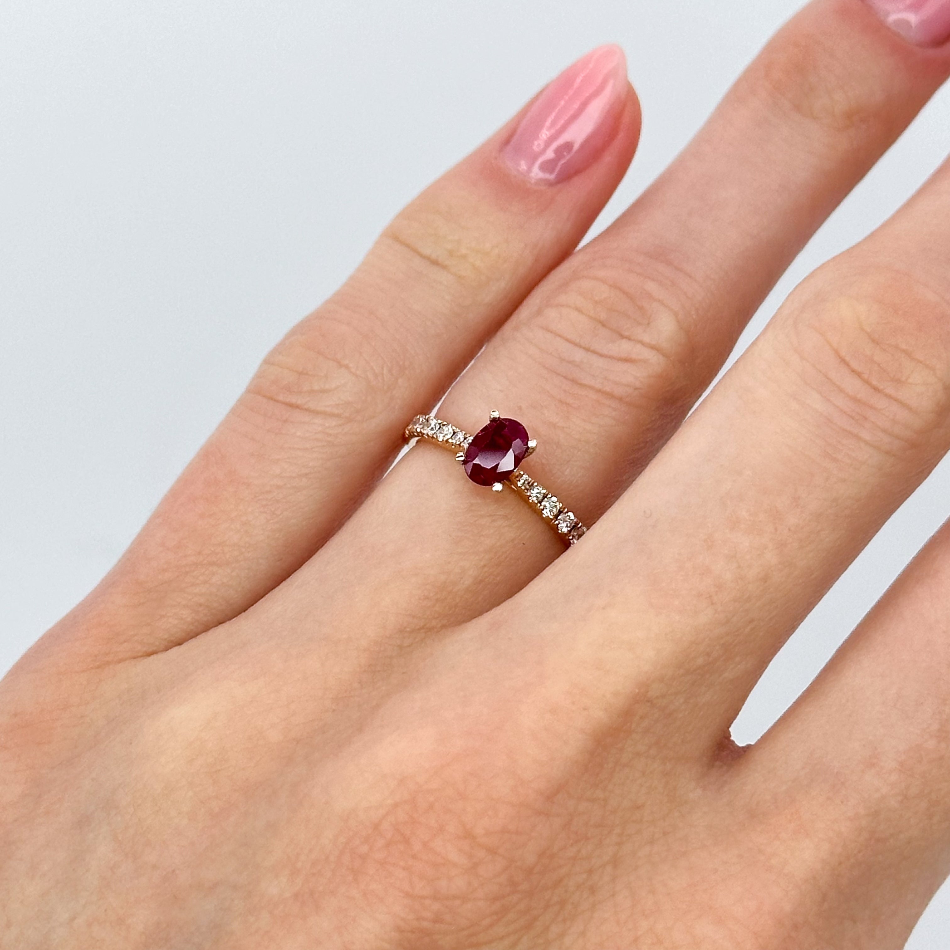 0.65ct Ruby Ring in Rose Gold
