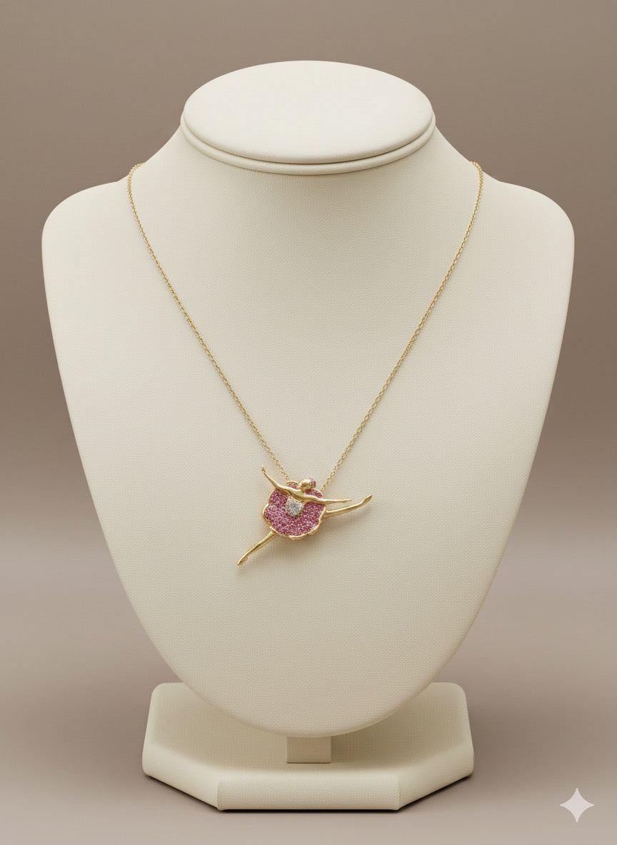 Ballerina Pendant with Diamonds & Sapphires