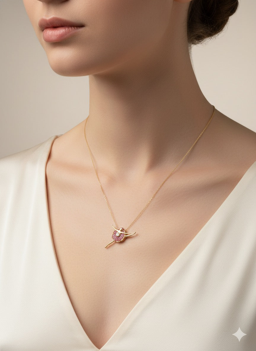 Ballerina Pendant with Diamonds & Sapphires
