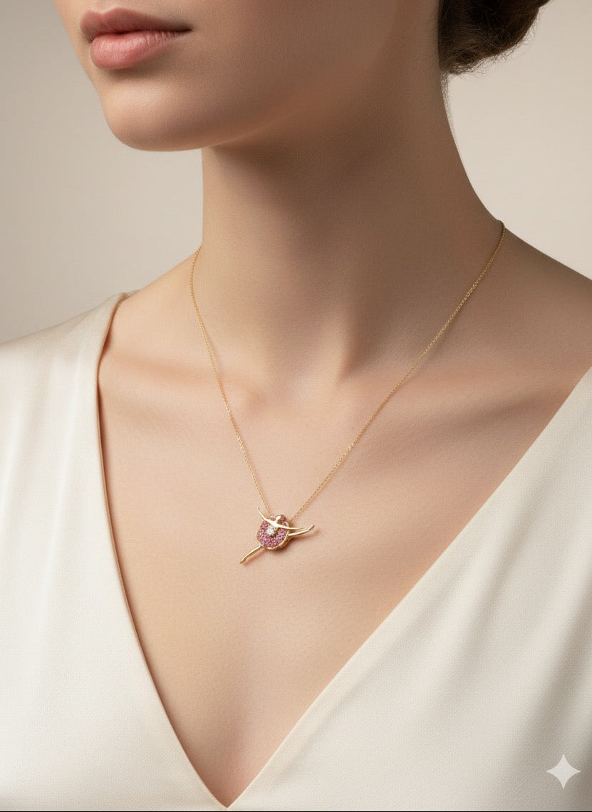 Ballerina Pendant with Diamonds & Sapphires