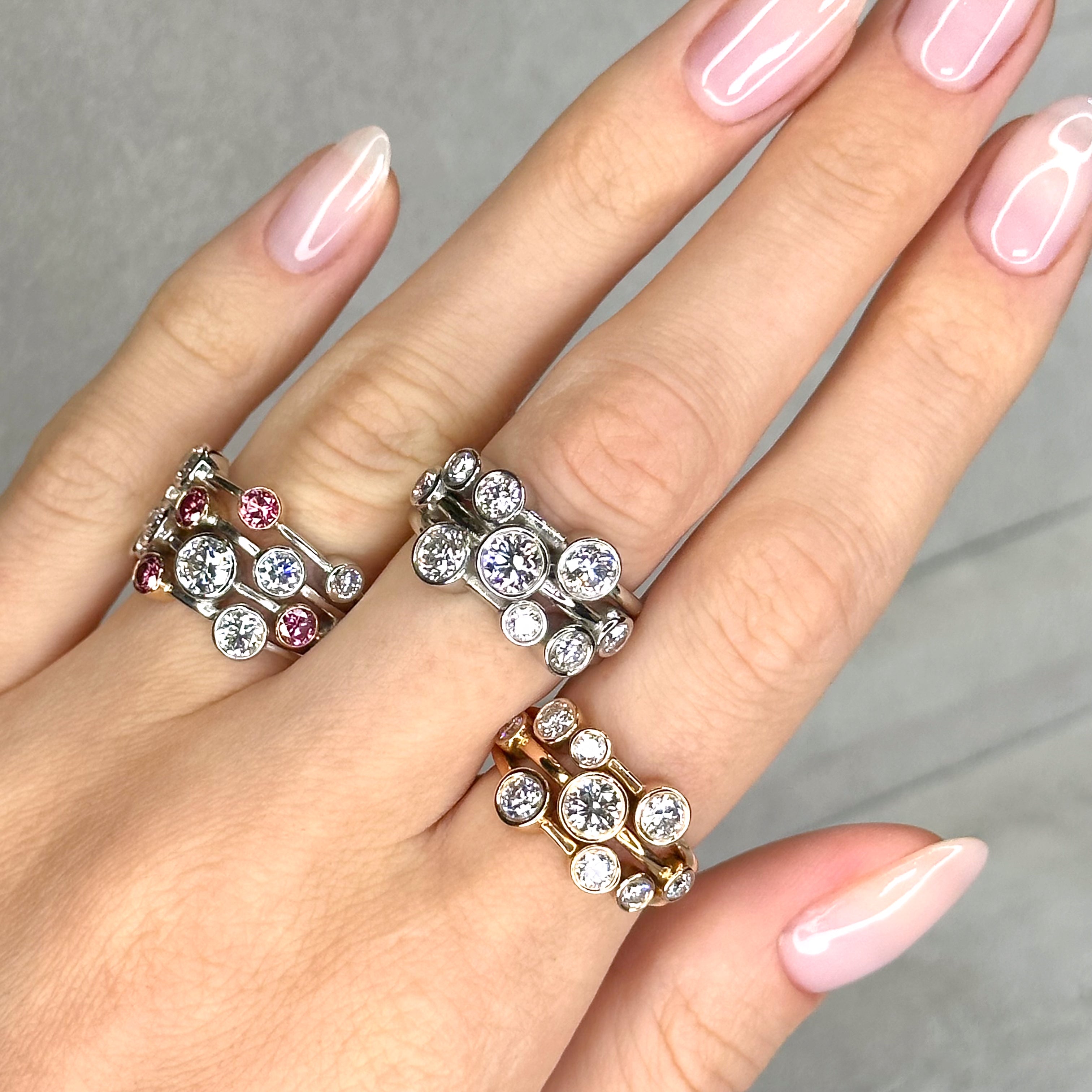 Bubble Diamond Ring in Rose Gold