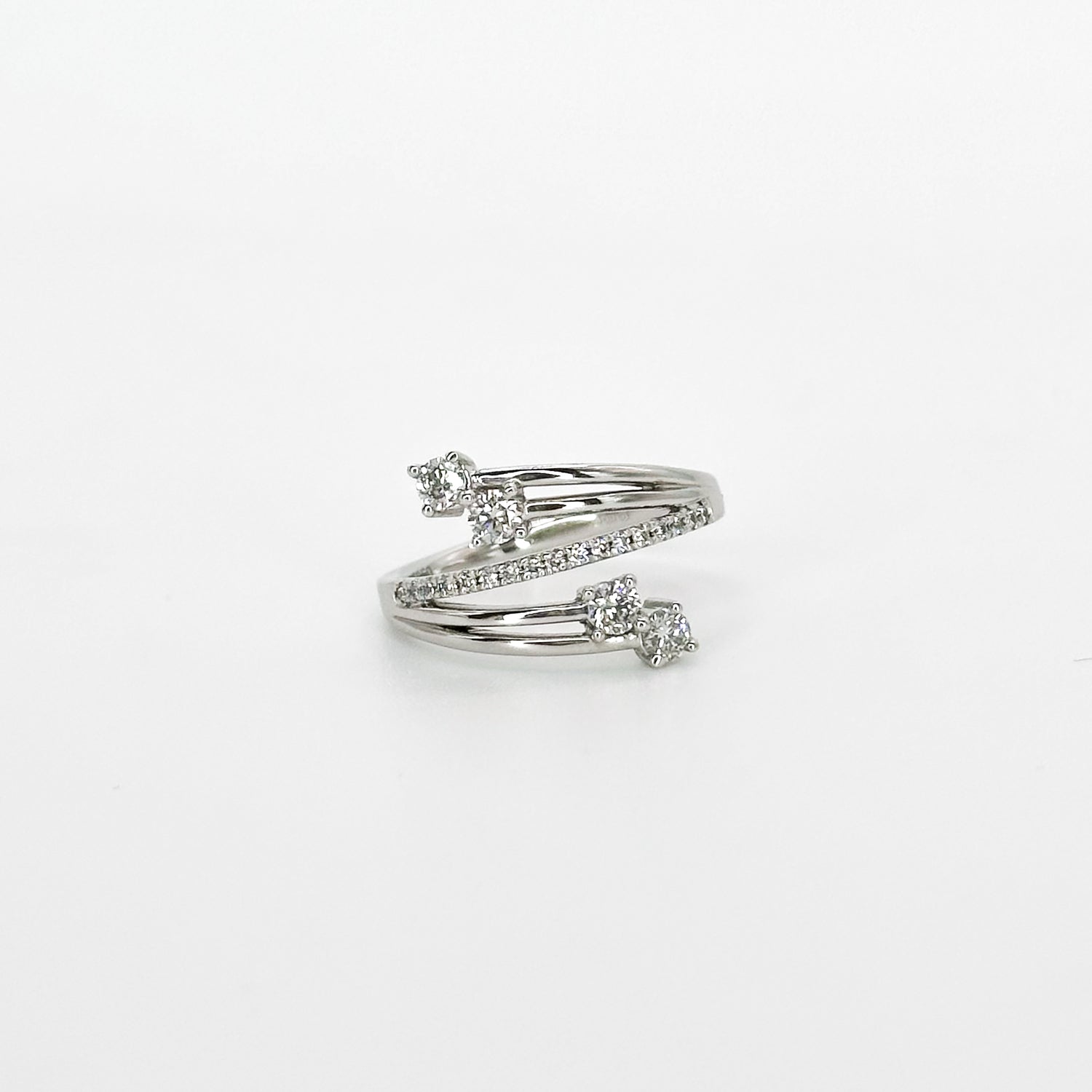 Platinum Dress Ring with Diamonds