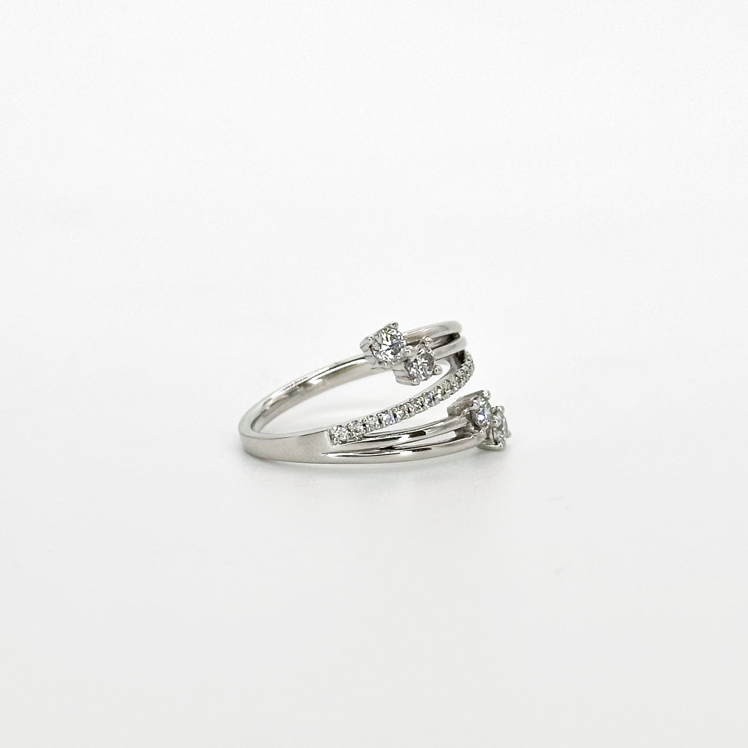 Platinum Dress Ring with Diamonds