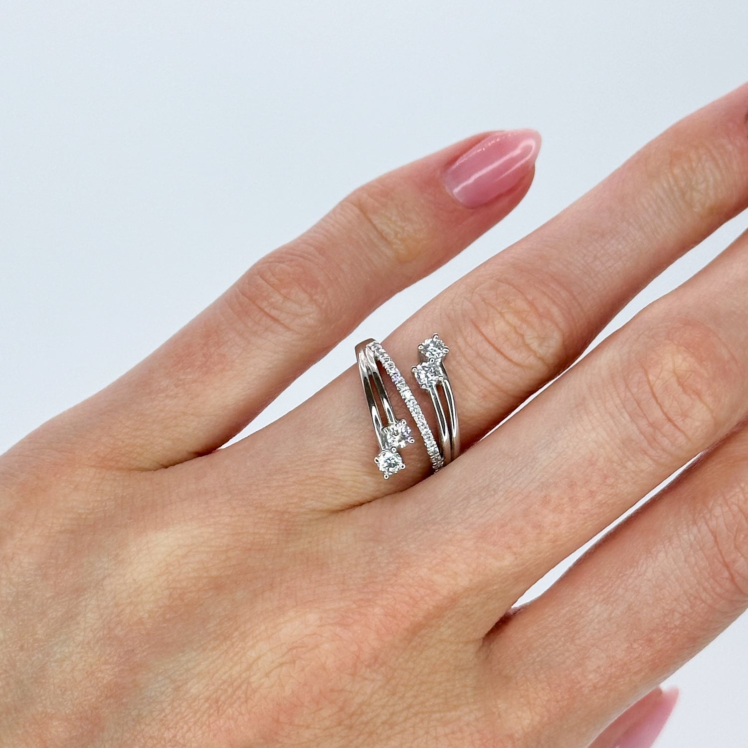 Platinum Dress Ring with Diamonds